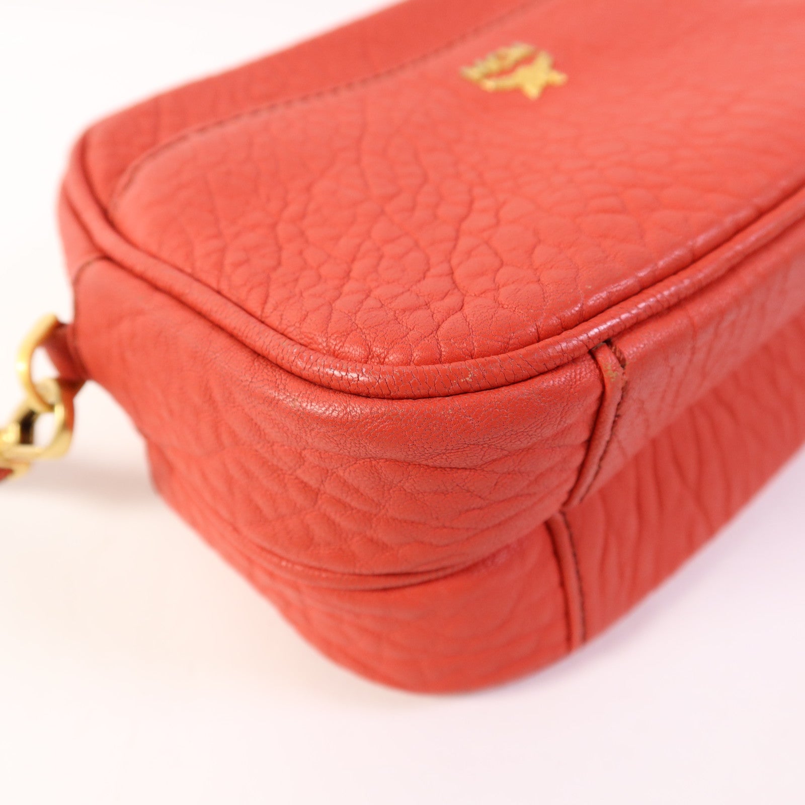 MCM 塗層帆布Shoulder Bag金扣肩背袋