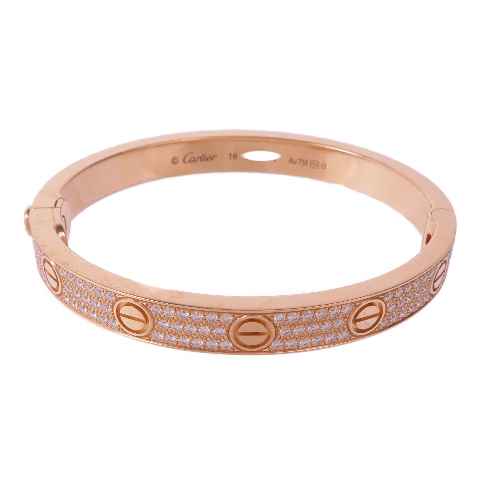 CARTIER 18K玫瑰金Love Bracelet Full Diamonds鑽石手鐲Cartier#16
