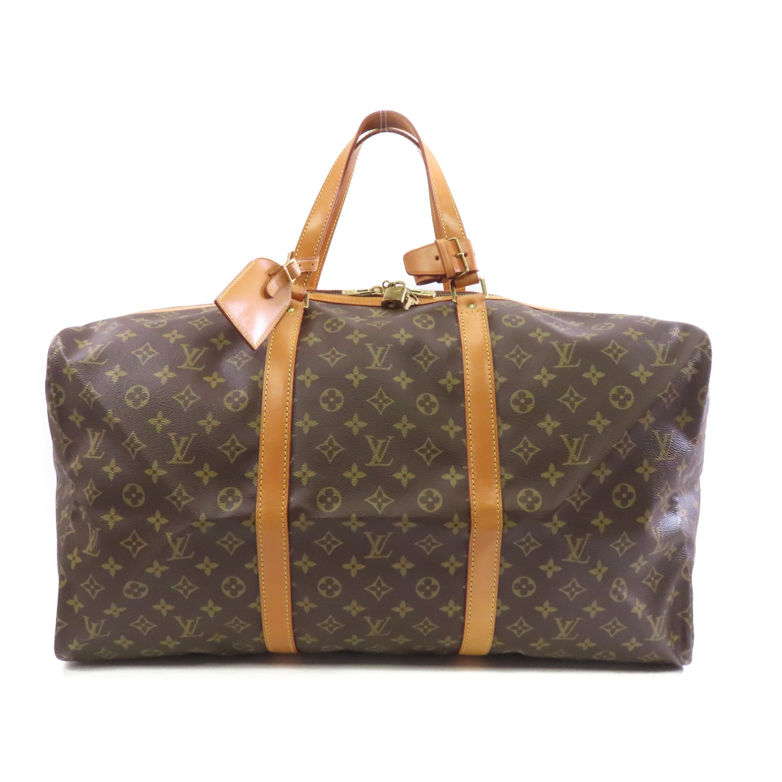 LOUIS VUITTON Monogram Keepall 55金扣波士顿包棕色