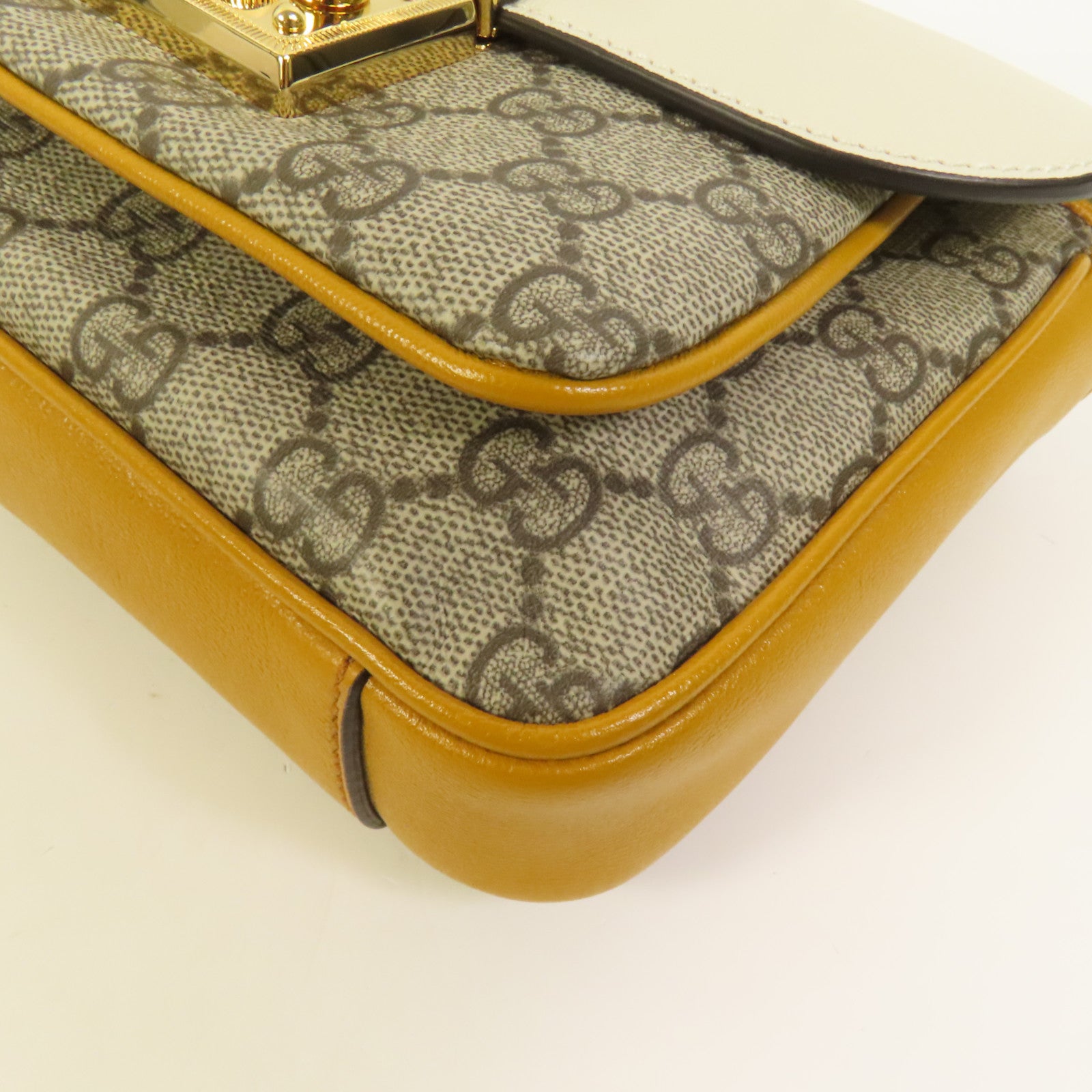 GUCCI 塗層帆布/牛皮皮革Padlock Mini Top Handle Bag金扣手挽肩背兩用袋