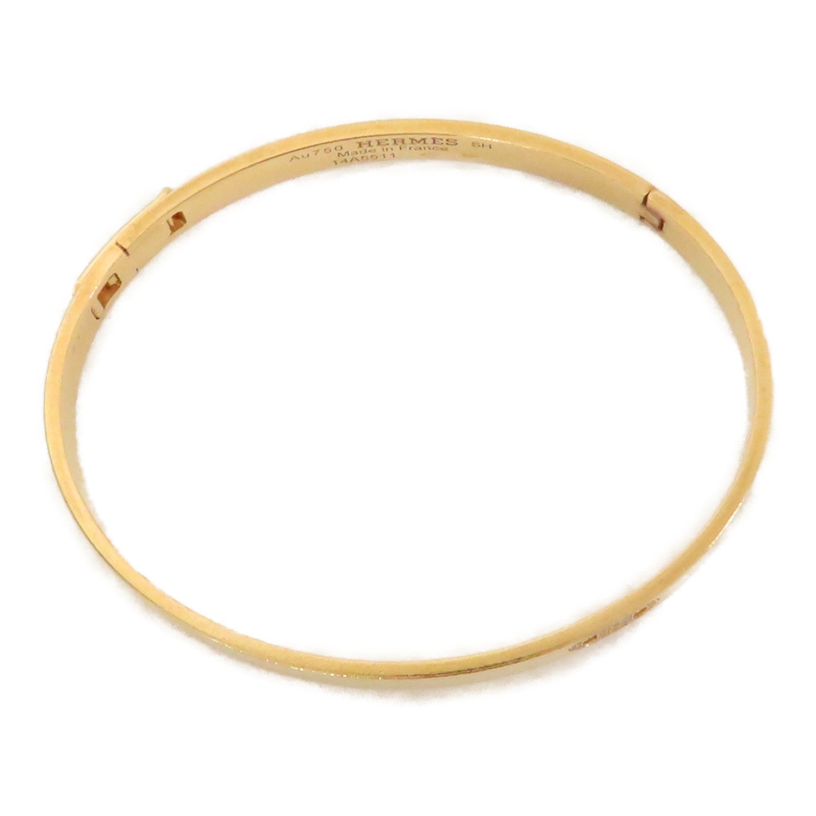 HERMES 【激減優惠】18K黃金H D Ancre Bracelet手鐲金色