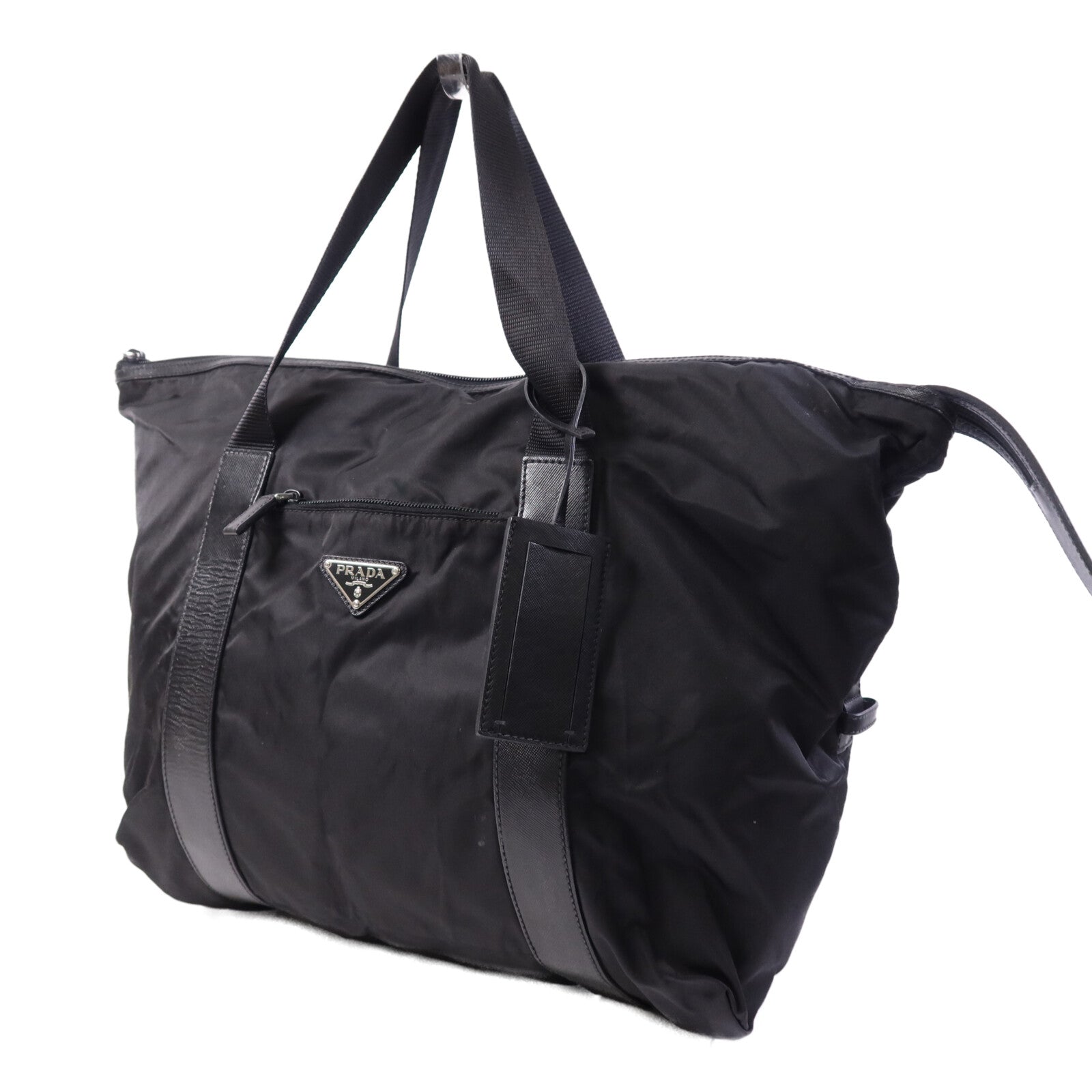 PRADA 尼龍Tote Bag銀扣手挽袋