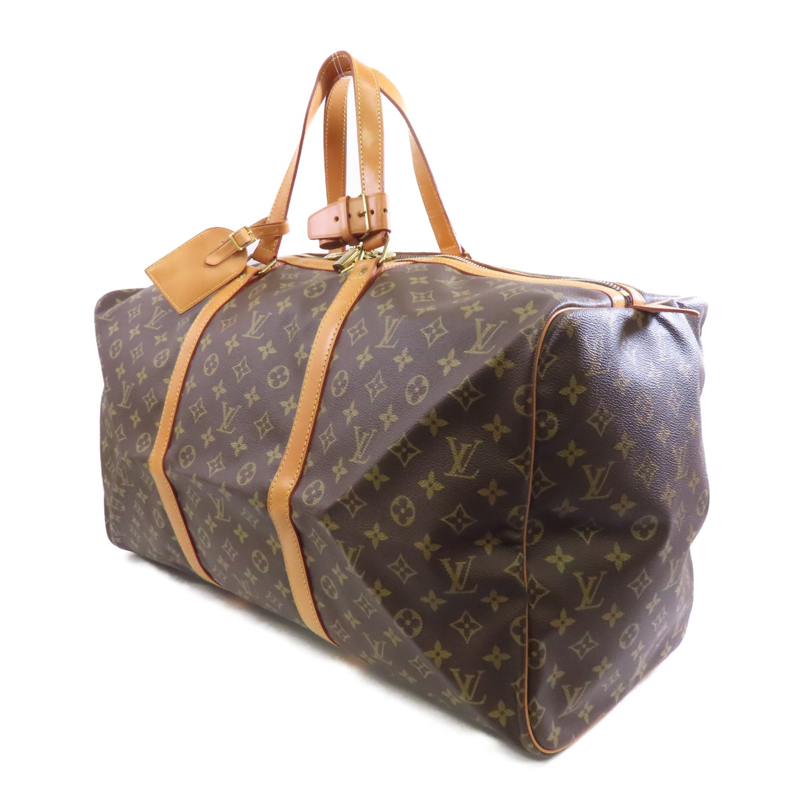 LOUIS VUITTON Monogram Keepall 55金扣波士顿包棕色