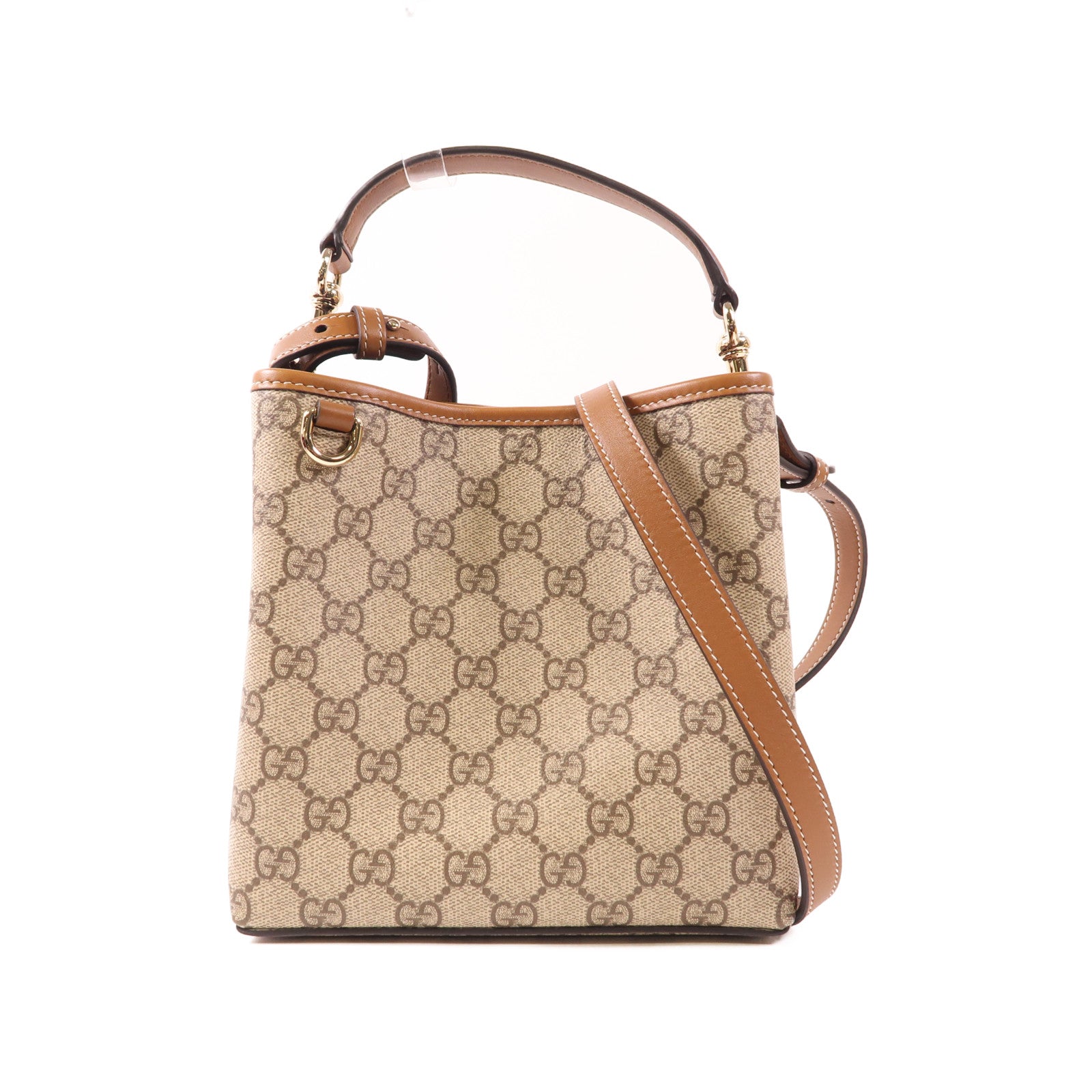 GUCCI 塗層帆布GG Emblem Small Bucket金扣手挽肩背兩用袋