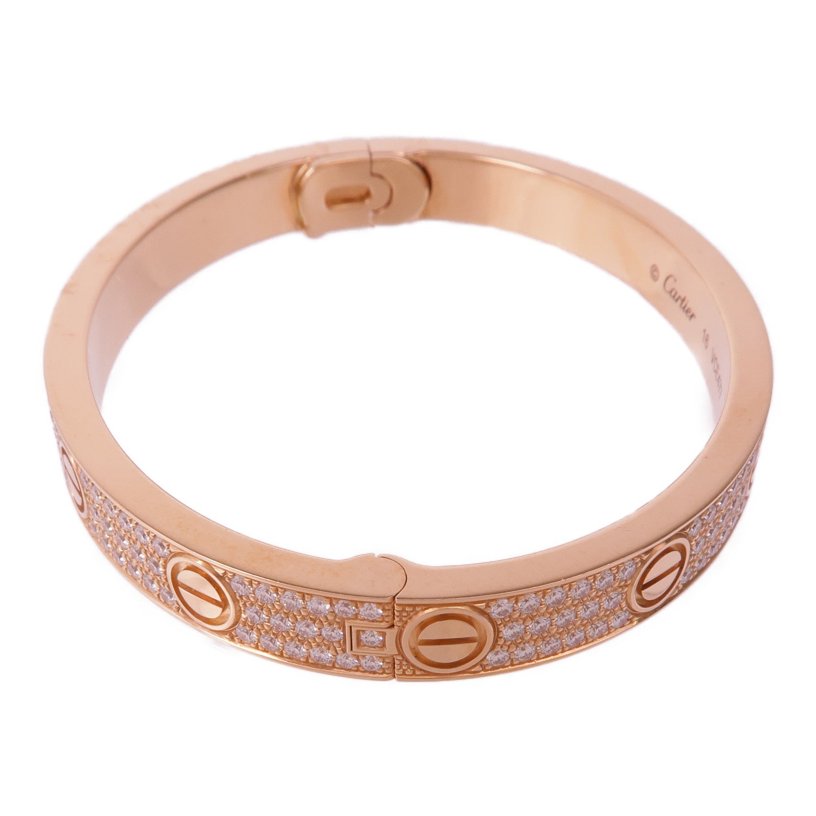 CARTIER 18K玫瑰金Love Bracelet Full Diamonds鑽石手鐲Cartier#16
