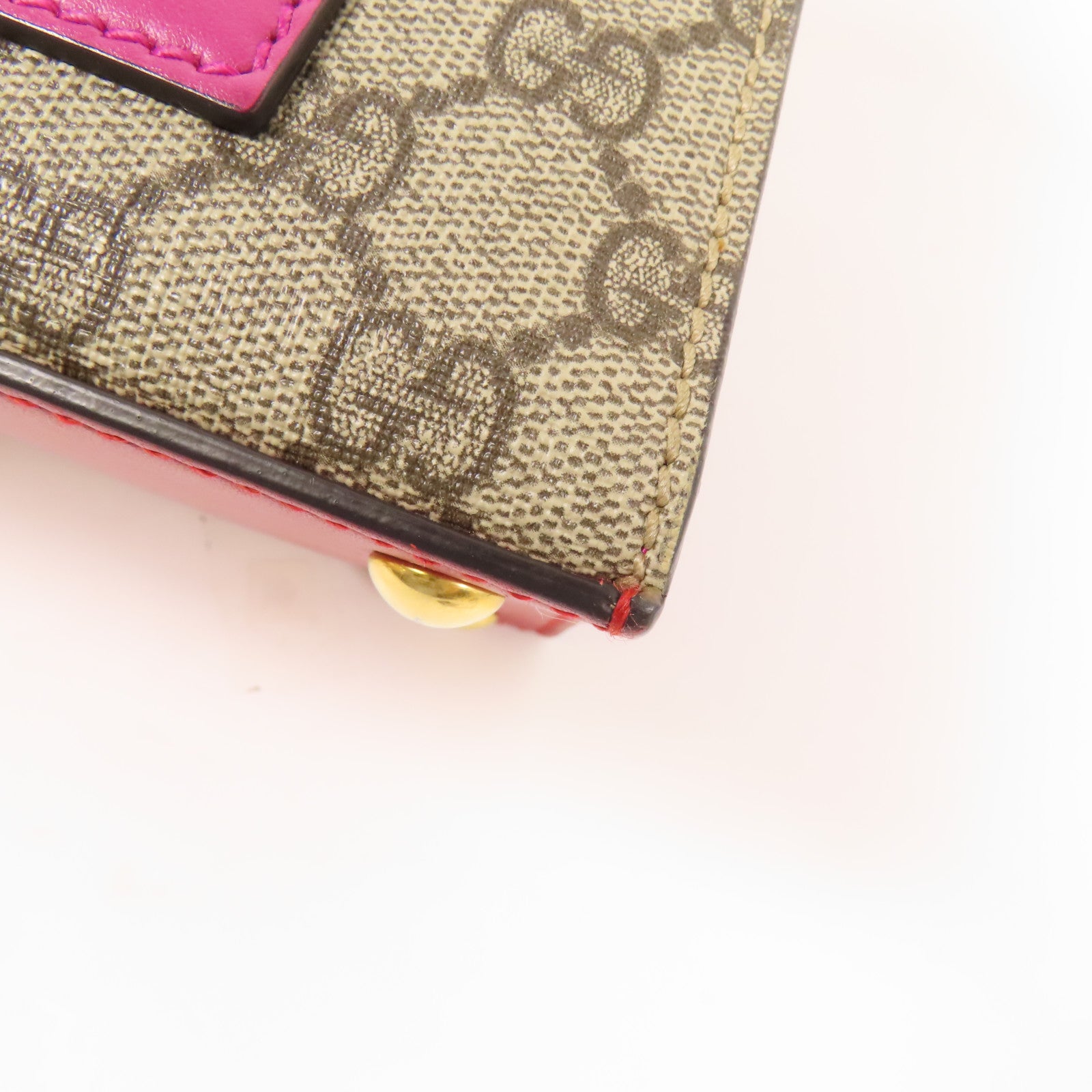 GUCCI 塗層帆布/皮革GG Supreme 2 Way Shoulder Bag金扣手挽肩背兩用袋