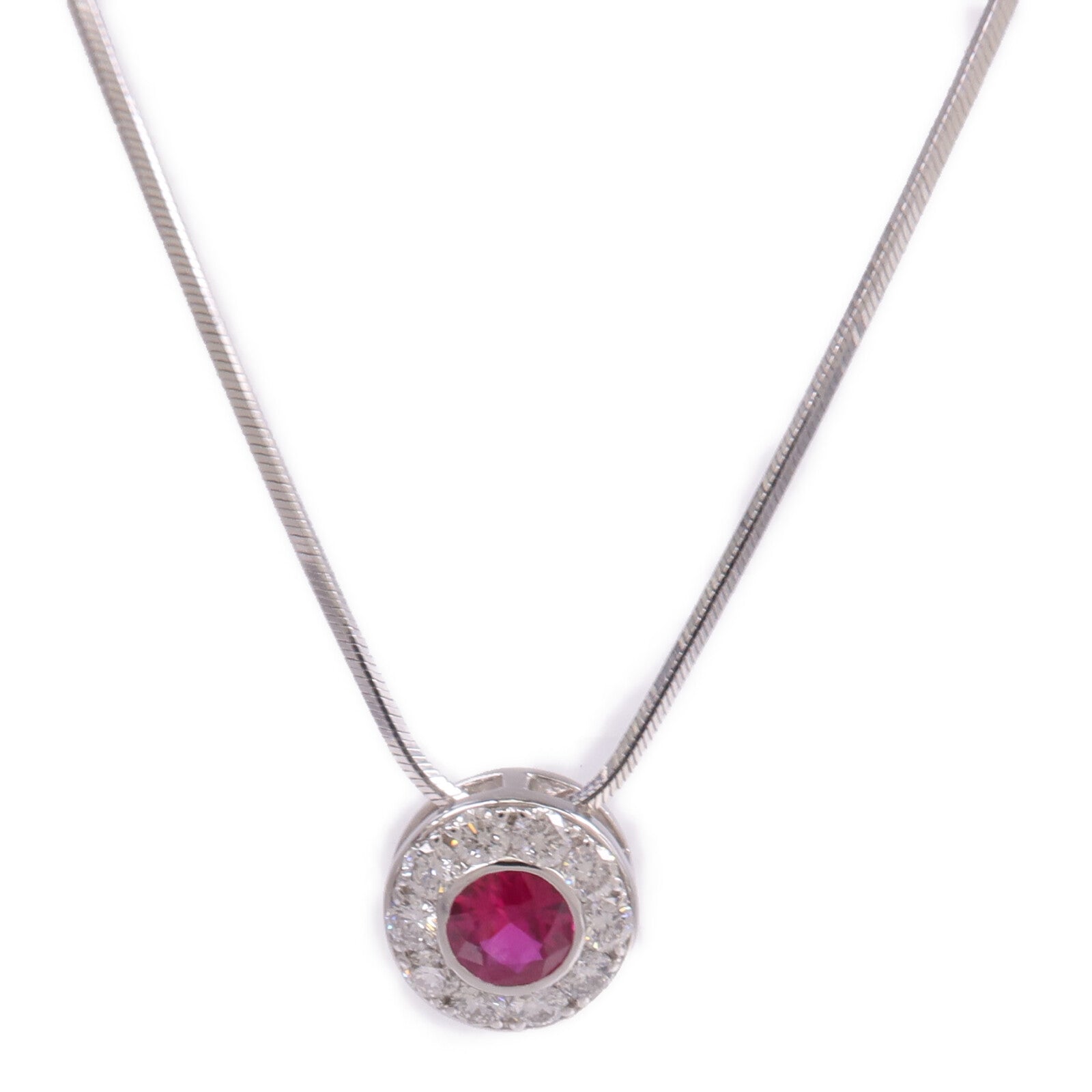 JEWELRY 18K白金Ruby Diamond Necklace紅寶石/鑽石項鍊