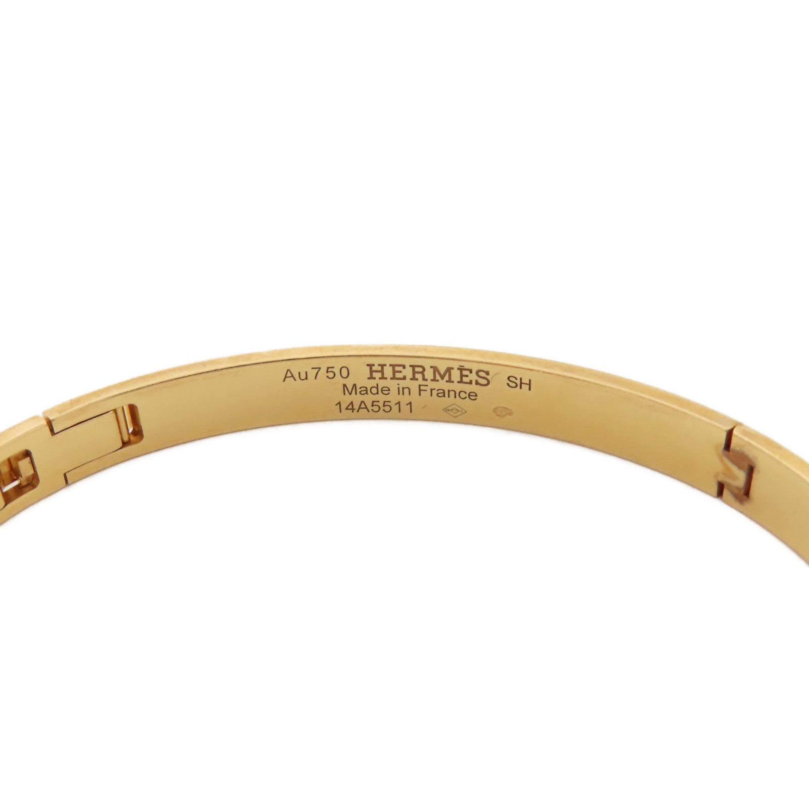 HERMES 【激減優惠】18K黃金H D Ancre Bracelet手鐲金色