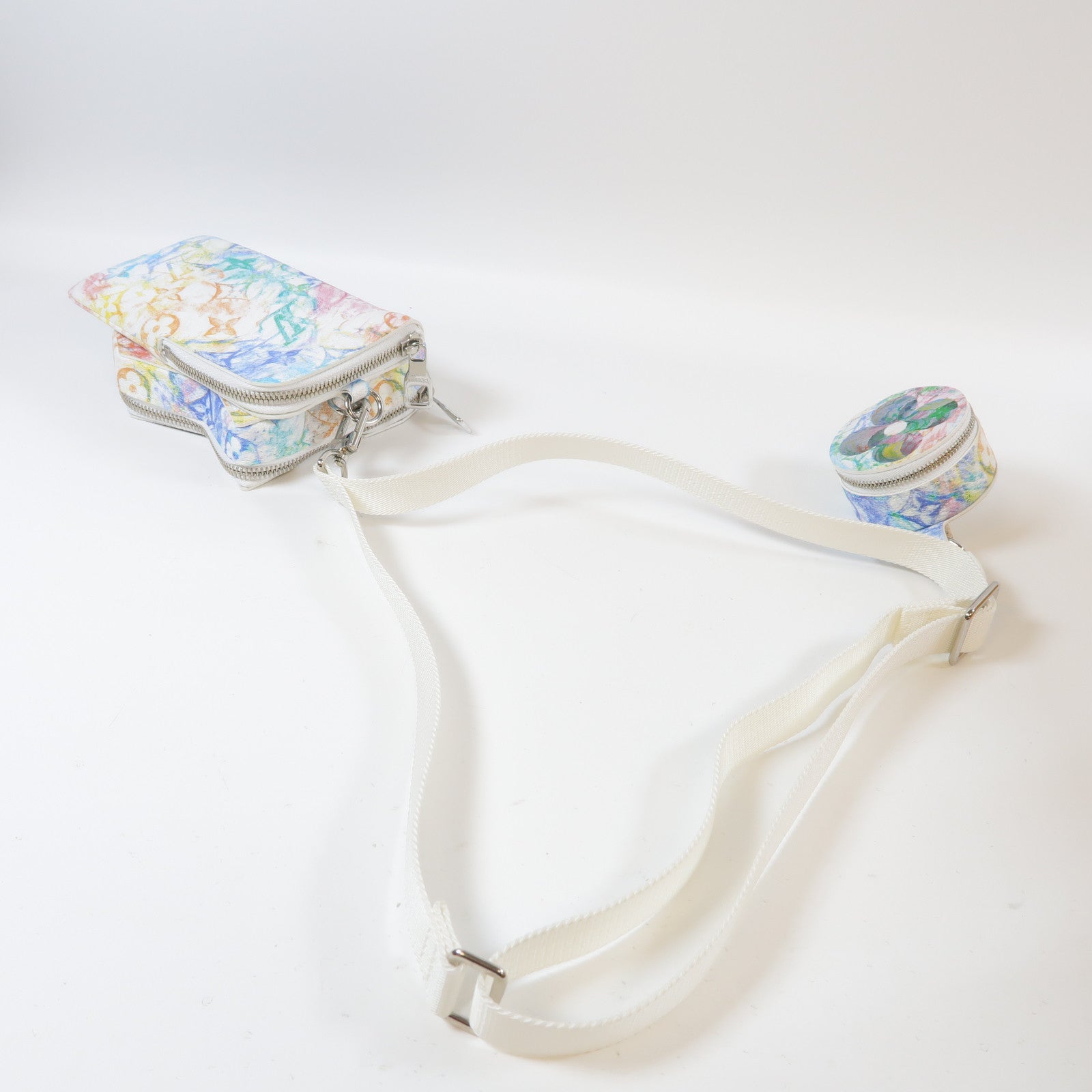 LOUIS VUITTON Monogram Pastel Colors LV Block銀扣肩背袋彩色