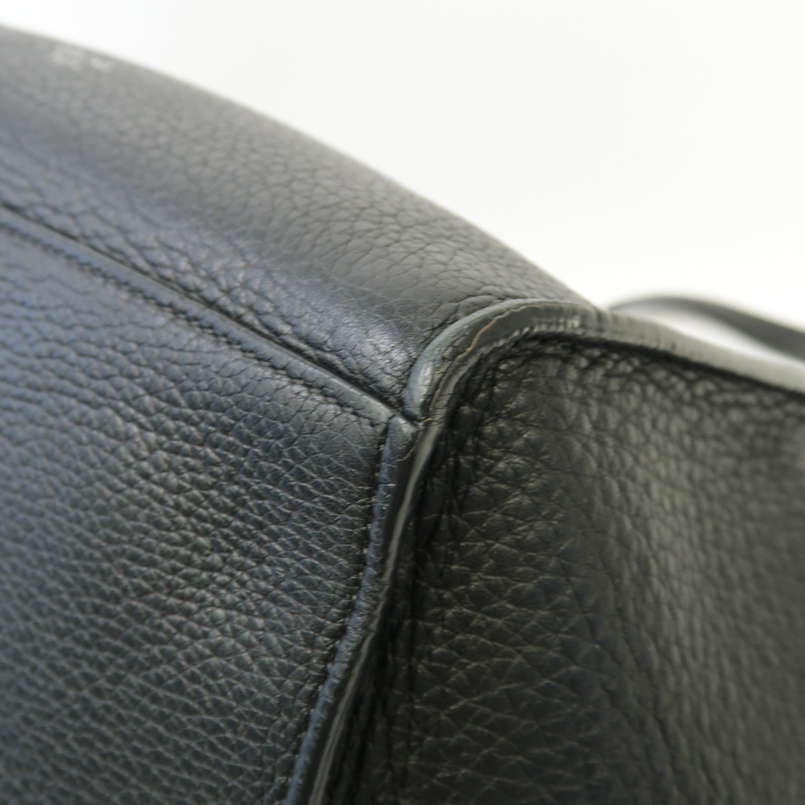 CELINE 牛皮皮革Big Bag銀扣手挽肩背兩用袋黑色