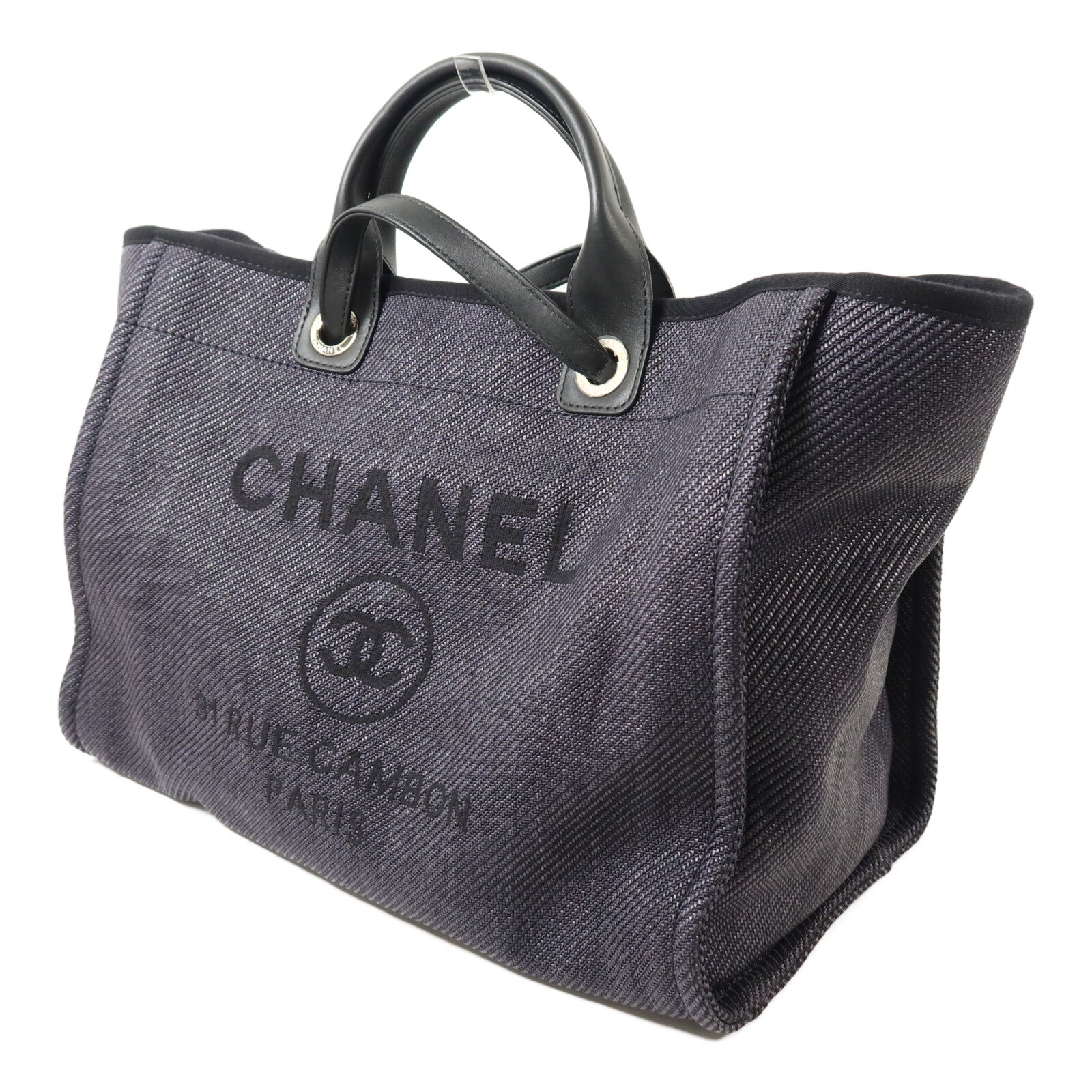CHANEL 帆布Deauville Tote Bag手挽肩背兩用袋
