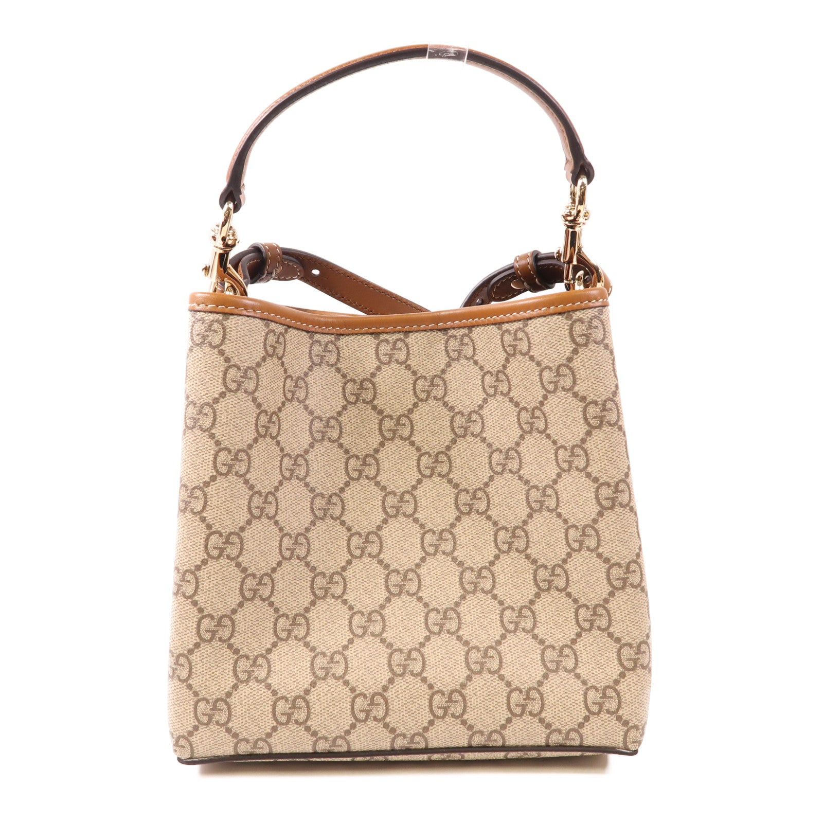 GUCCI 塗層帆布GG Emblem Small Bucket金扣手挽肩背兩用袋