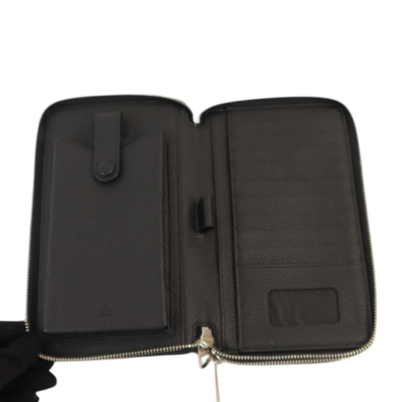 GUCCI 【激減優惠】牛皮皮革GG Travel Document Case銀扣手挽袋