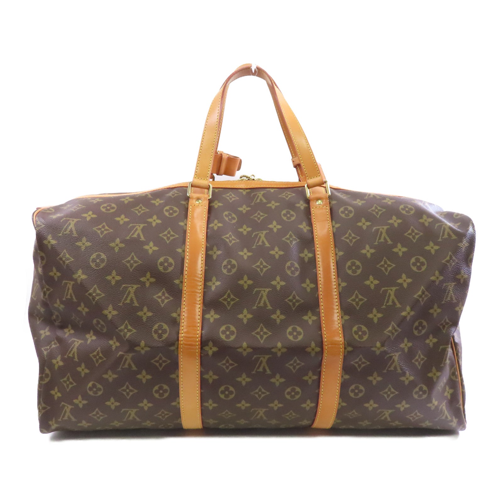 LOUIS VUITTON Monogram Keepall 55金扣波士顿包棕色
