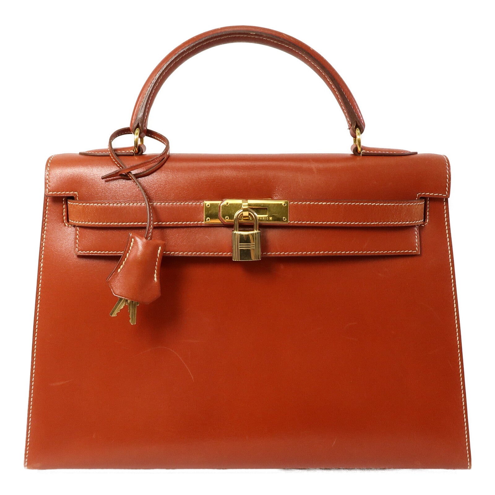 HERMES Box皮革Kelly 32手挽袋
