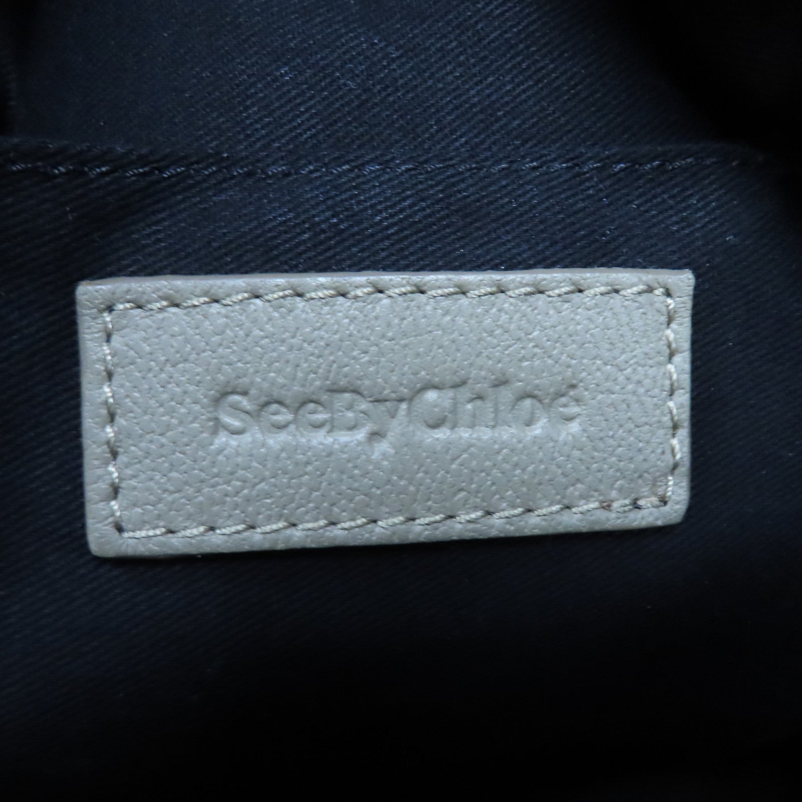 SEE BY CHLOE 【激減優惠】牛皮皮革Shoulder Bag金扣手挽肩背兩用袋米色