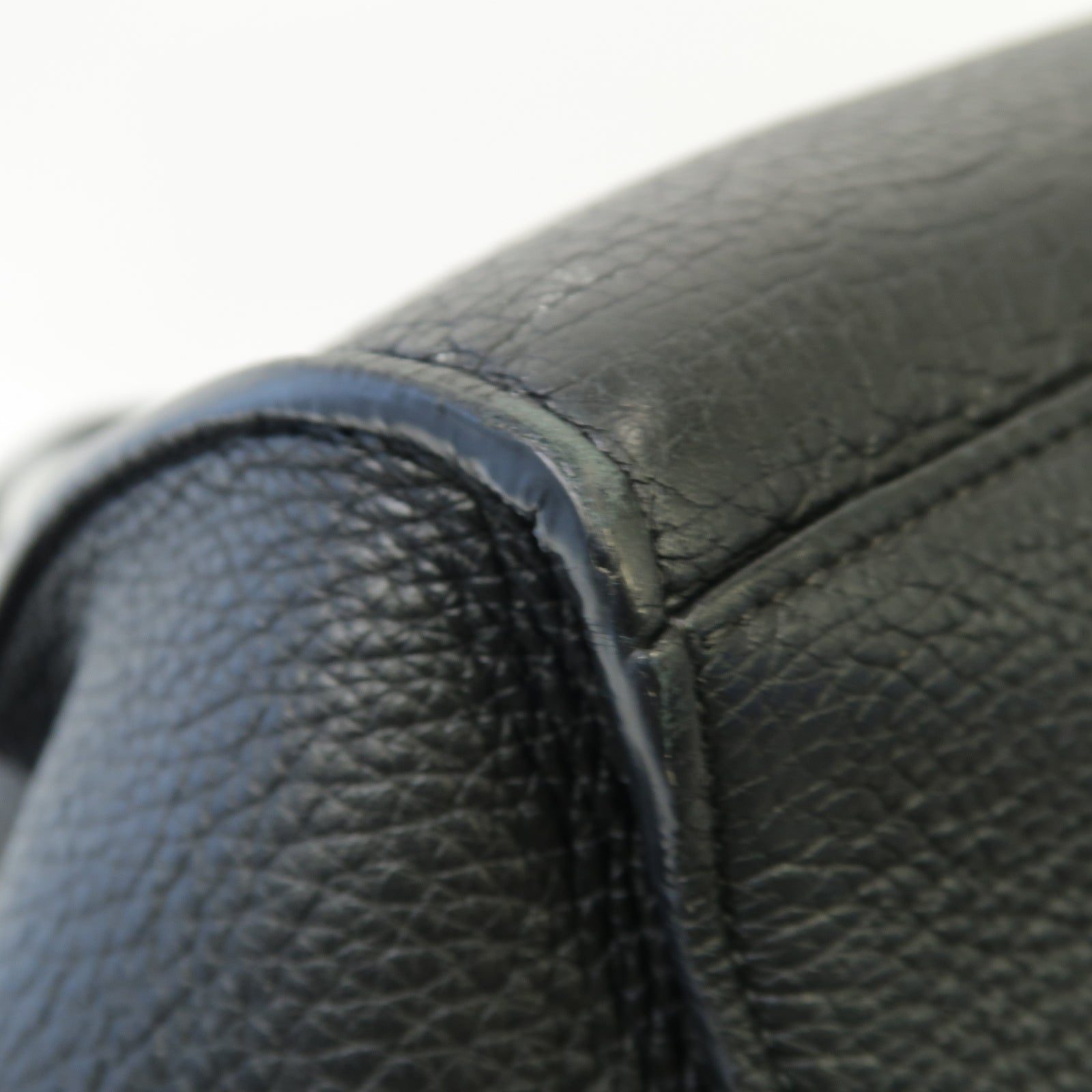 CELINE 牛皮皮革Big Bag銀扣手挽肩背兩用袋黑色