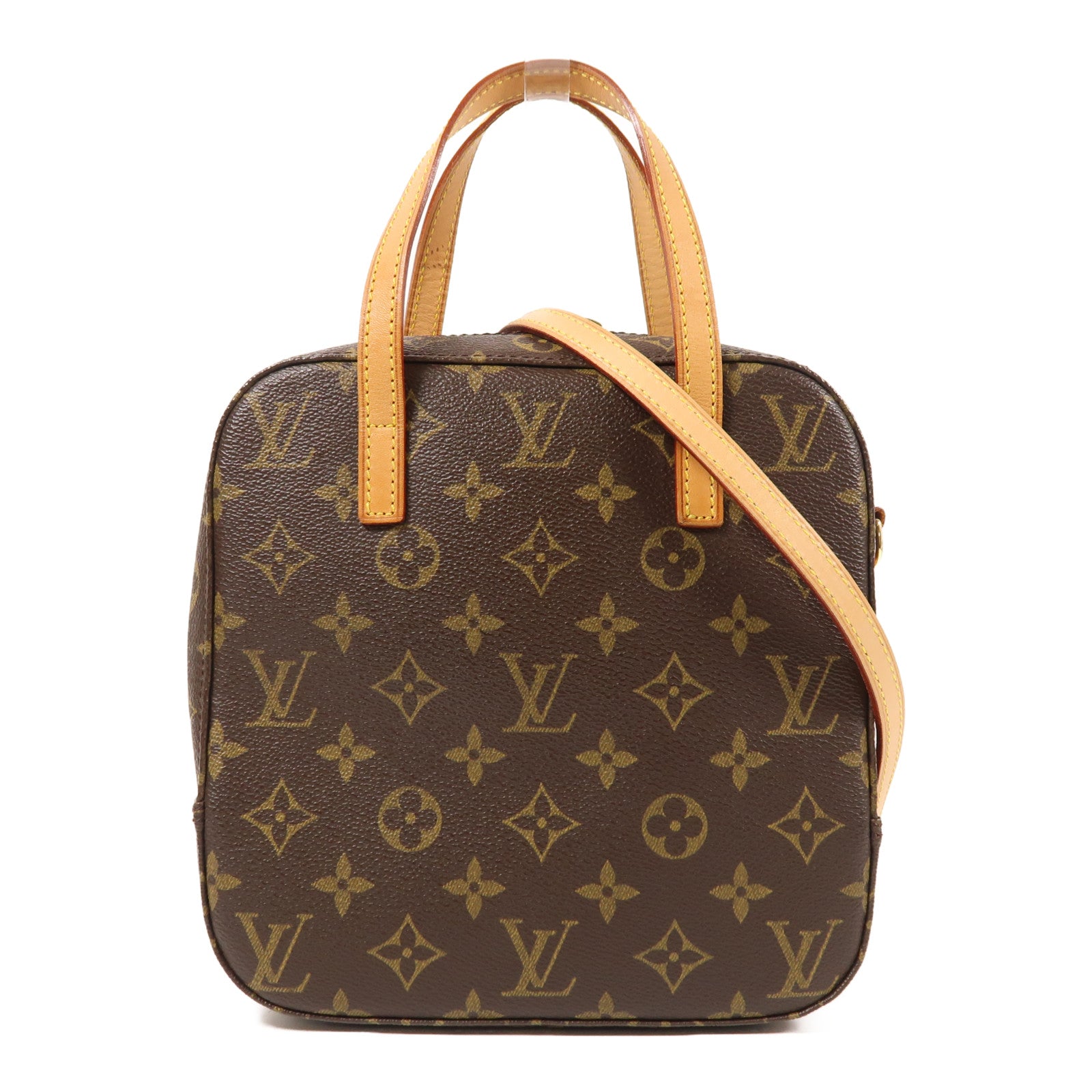LOUIS VUITTON Monogram Spontini金扣手挽肩背兩用袋棕色