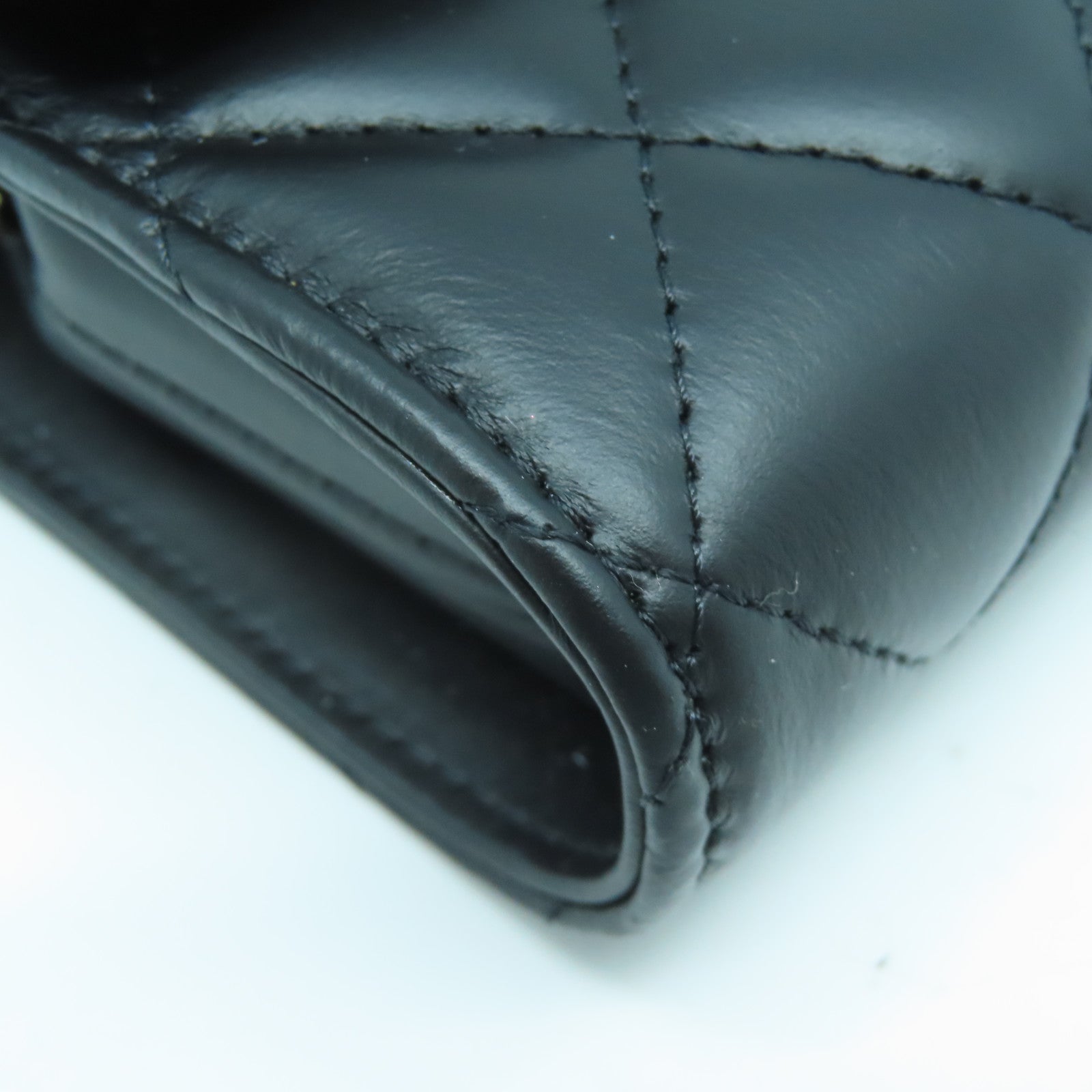 CHANEL 【激減優惠】菱格羊皮皮革Chain Shoulder金扣鏈帶手挽肩背兩用袋黑色