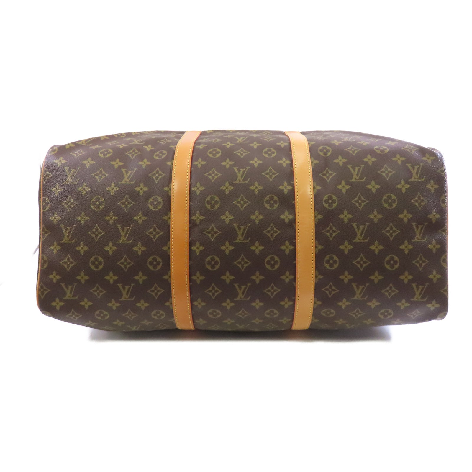 LOUIS VUITTON Monogram Keepall 55金扣波士顿包棕色