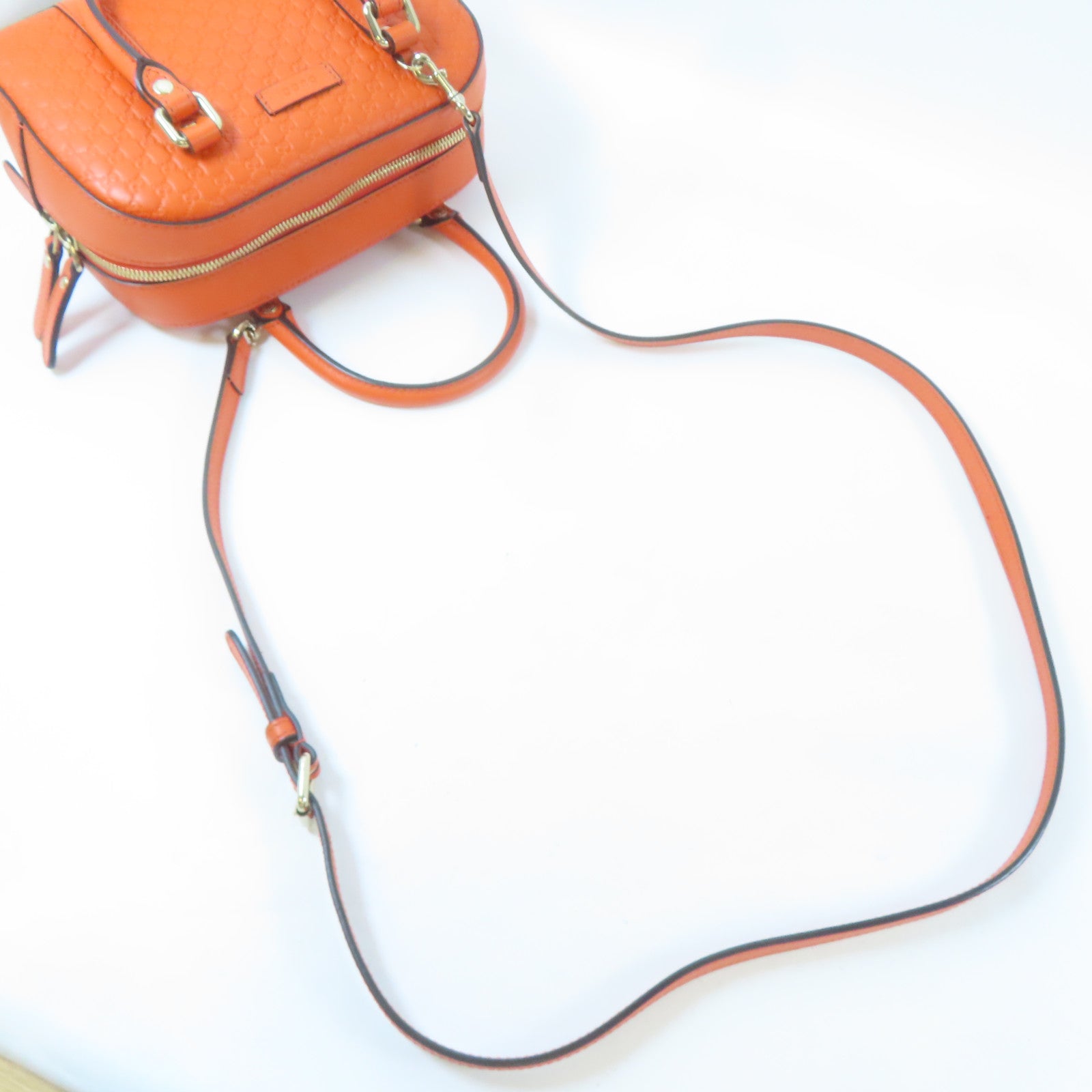 GUCCI 牛皮皮革Guccissima 2 Way Shoulder金扣手挽肩背兩用袋橙色