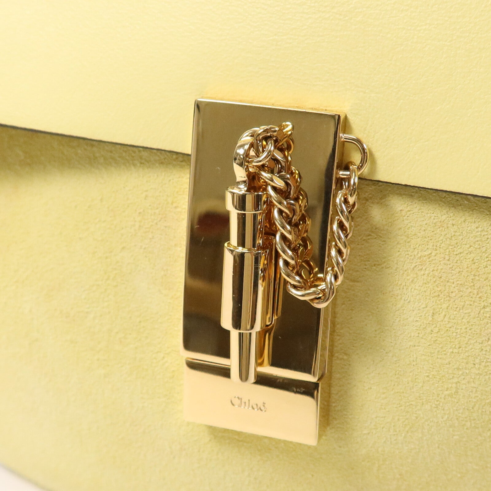 Chloe 麂皮/羊皮皮革Drew金扣鏈帶肩背袋