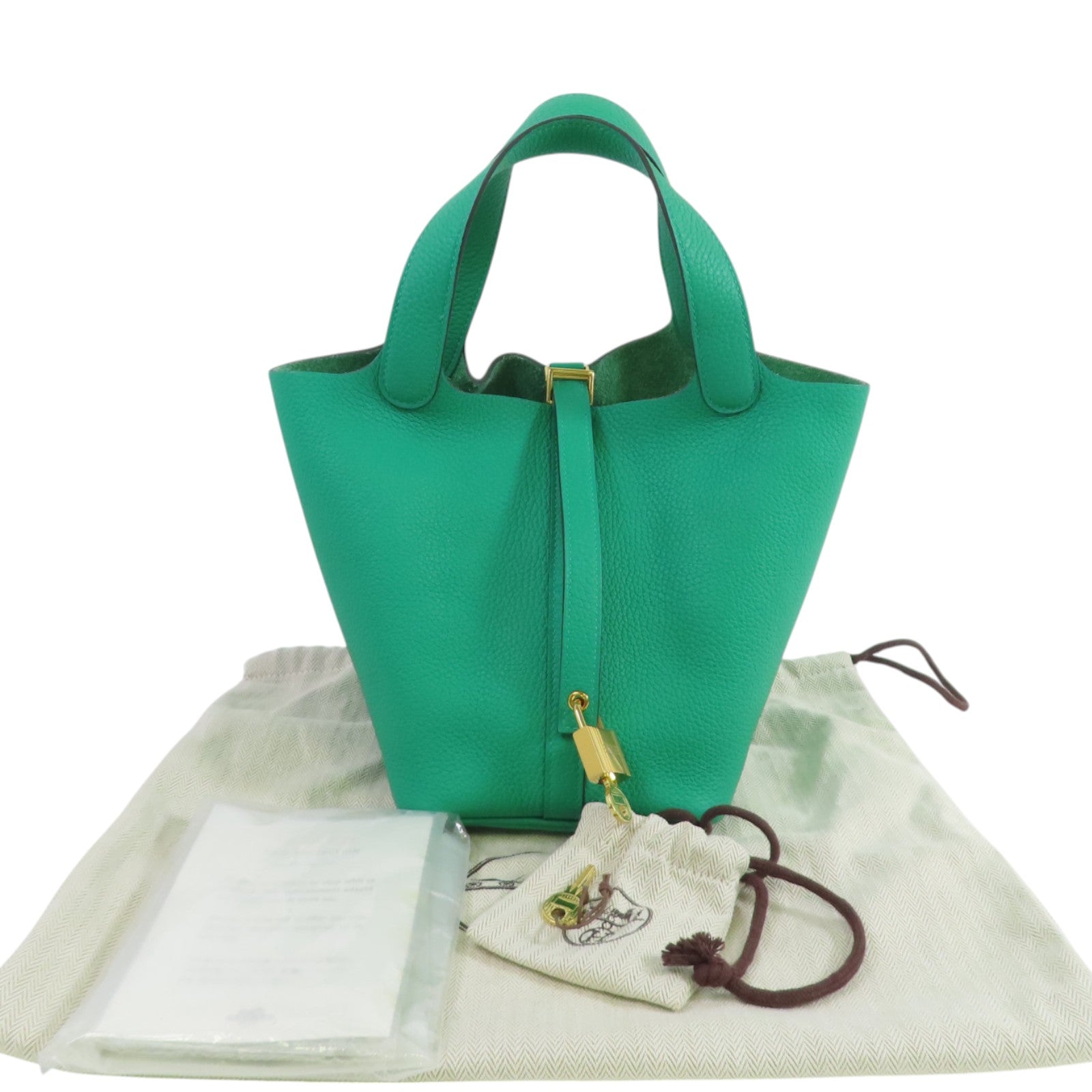 HERMES Clemence皮革Picotin PM Tote Bag金扣手挽袋