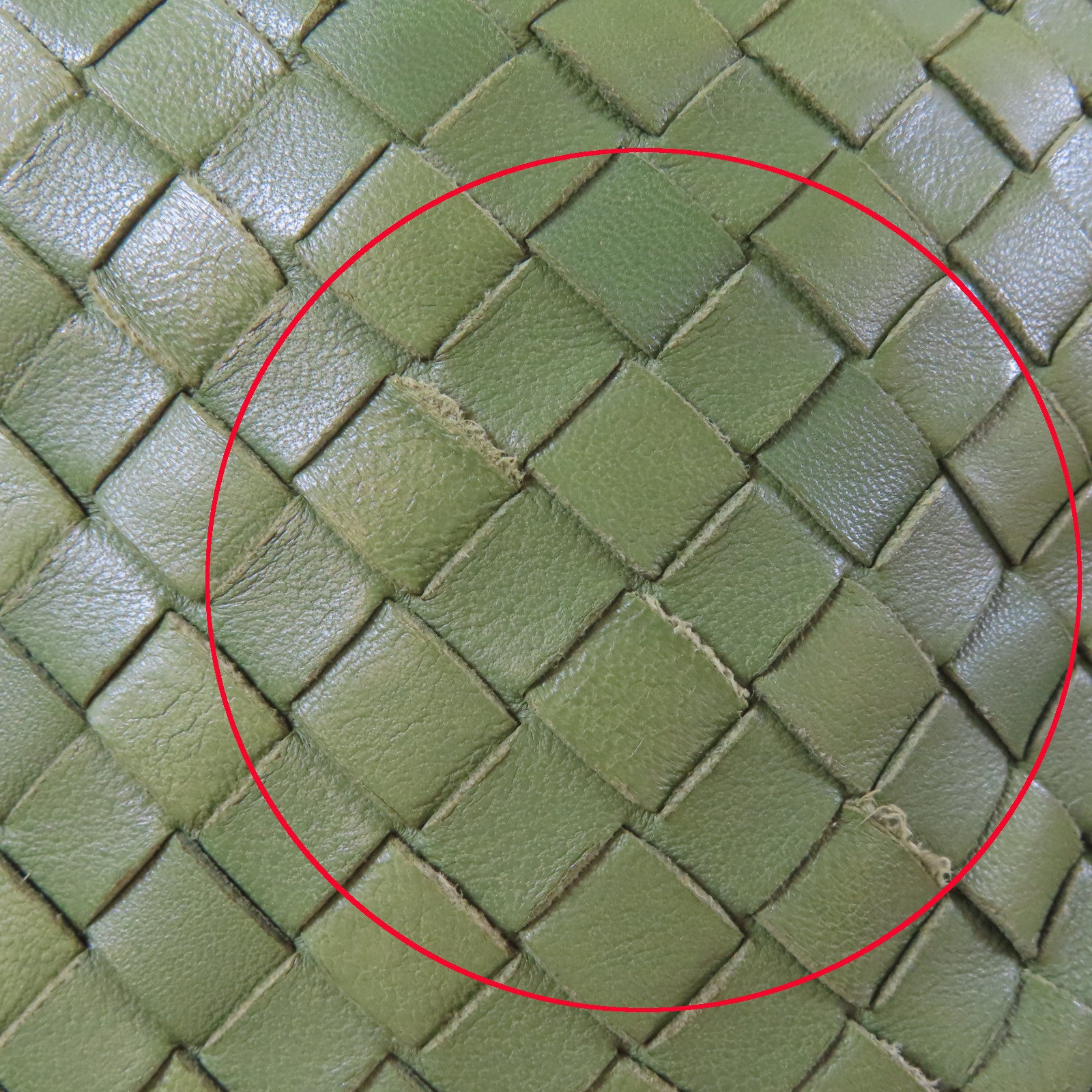 BOTTEGA VENETA 織紋皮革Shoulder Bag金扣手挽袋綠色