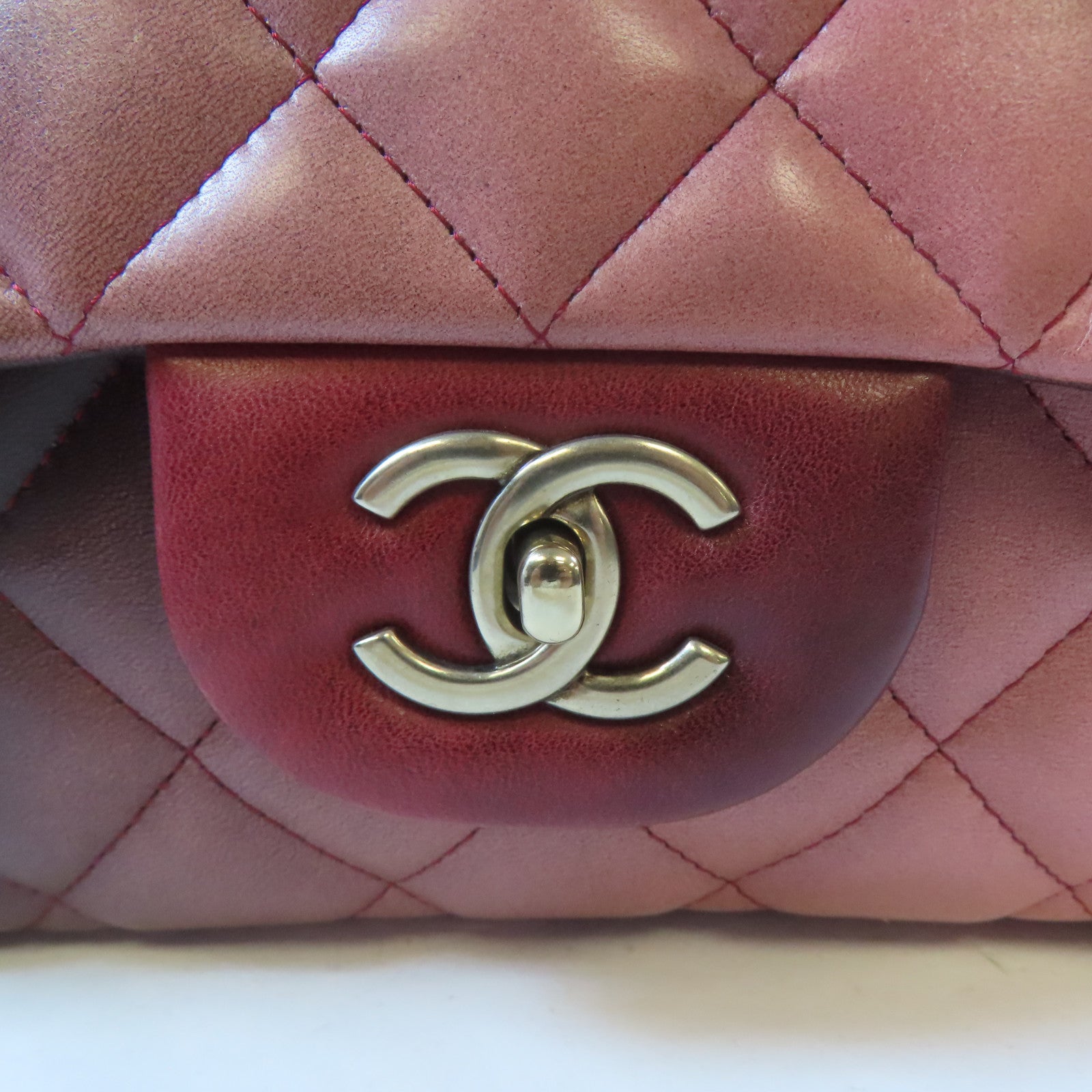 CHANEL 【激減優惠】菱格羊皮皮革Chain Shoulder Bag金扣鏈帶肩背袋紅色/粉紅色/黑色