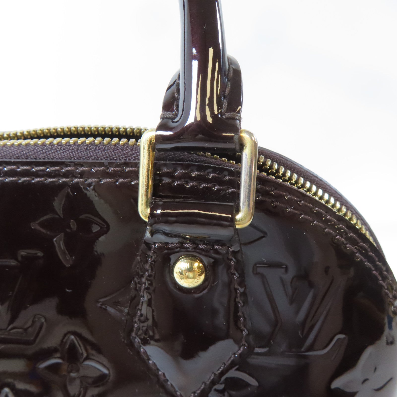 LOUIS VUITTON Vernis Alma金扣手挽肩背兩用袋深紅色