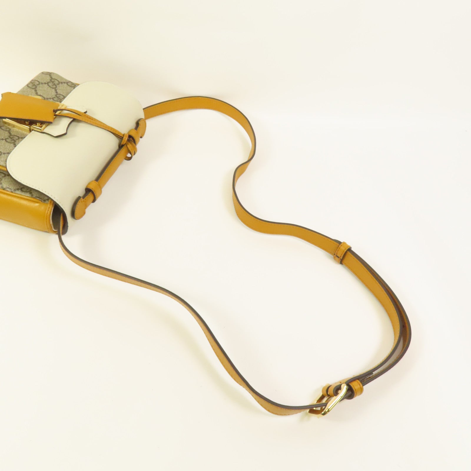 GUCCI 塗層帆布/牛皮皮革Padlock Mini Top Handle Bag金扣手挽肩背兩用袋