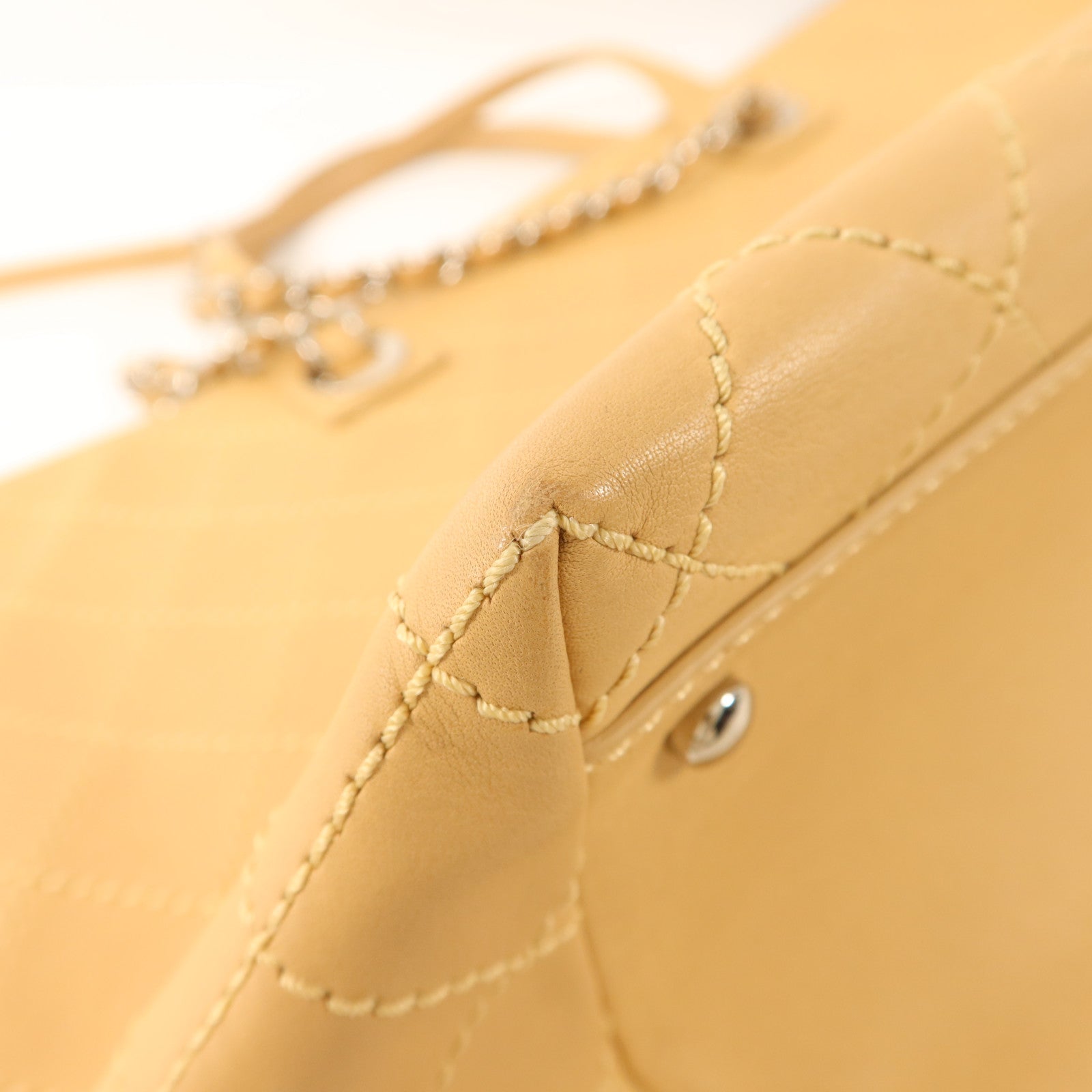 CHANEL 牛皮皮革2 Way Shoulder Bag銀扣手挽肩背兩用袋