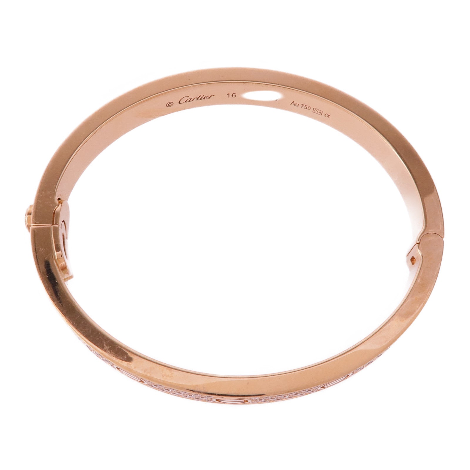 CARTIER 18K玫瑰金Love Bracelet Full Diamonds鑽石手鐲Cartier#16