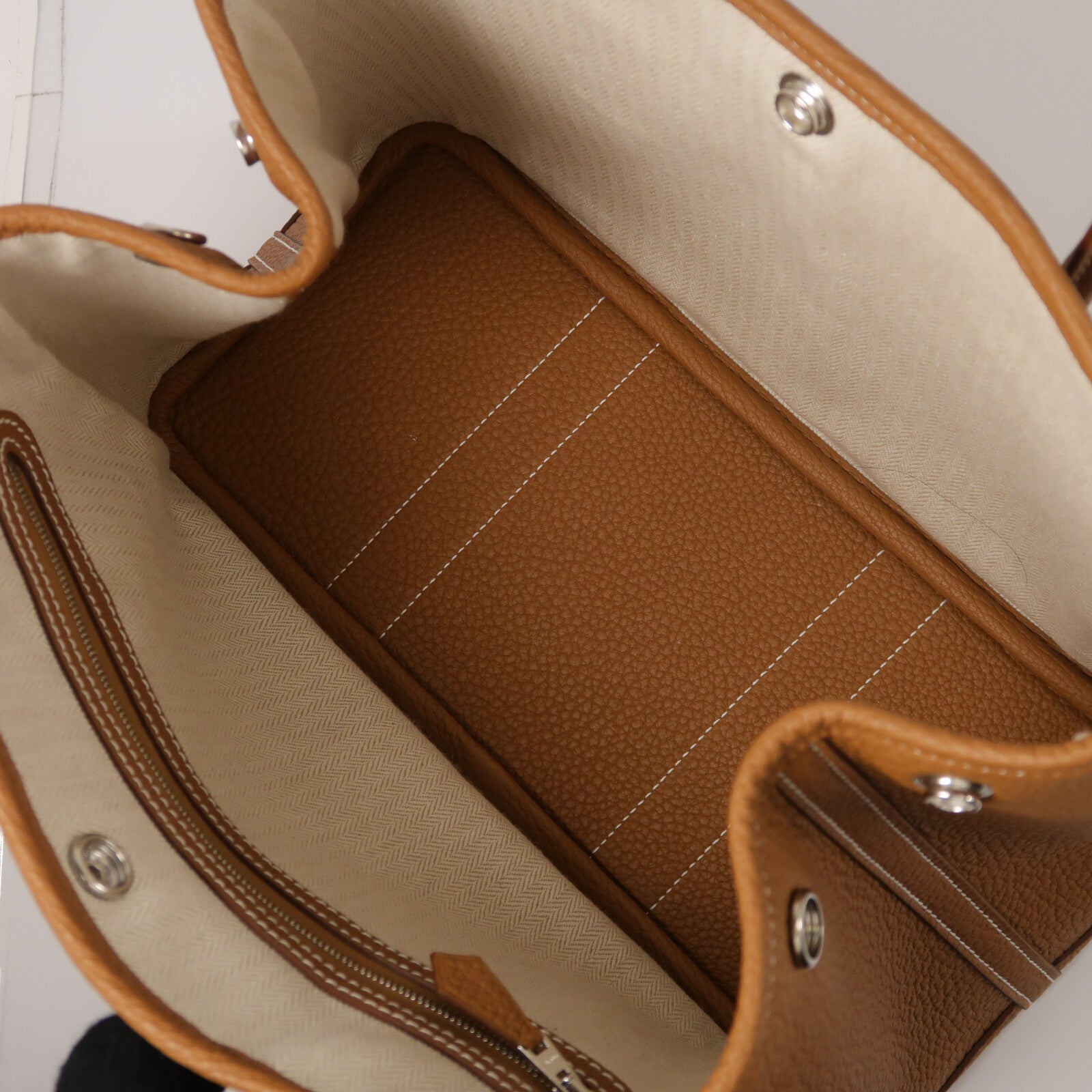 HERMES Negonda皮革Garden Party TPM手挽袋Gold