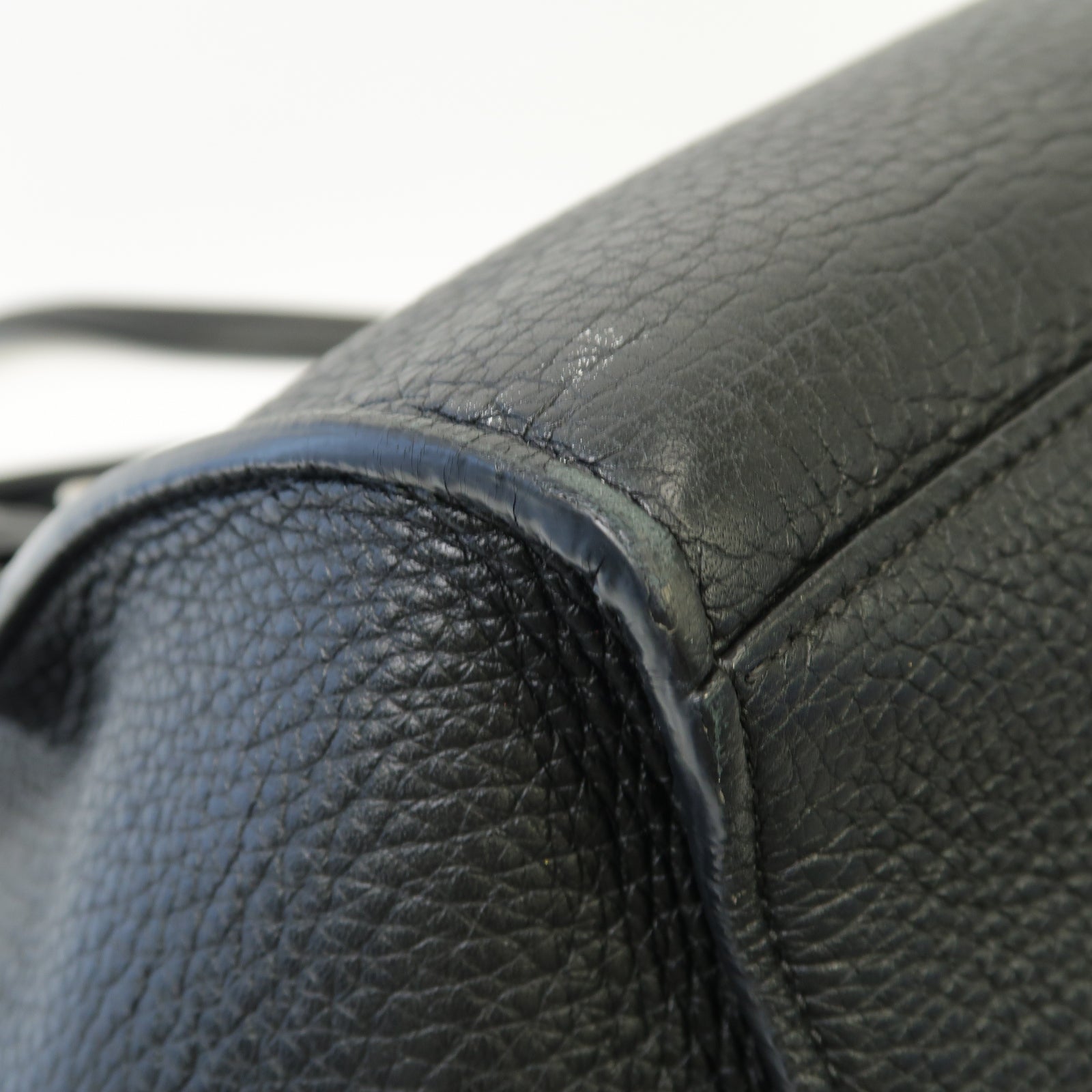CELINE 牛皮皮革Big Bag銀扣手挽肩背兩用袋黑色