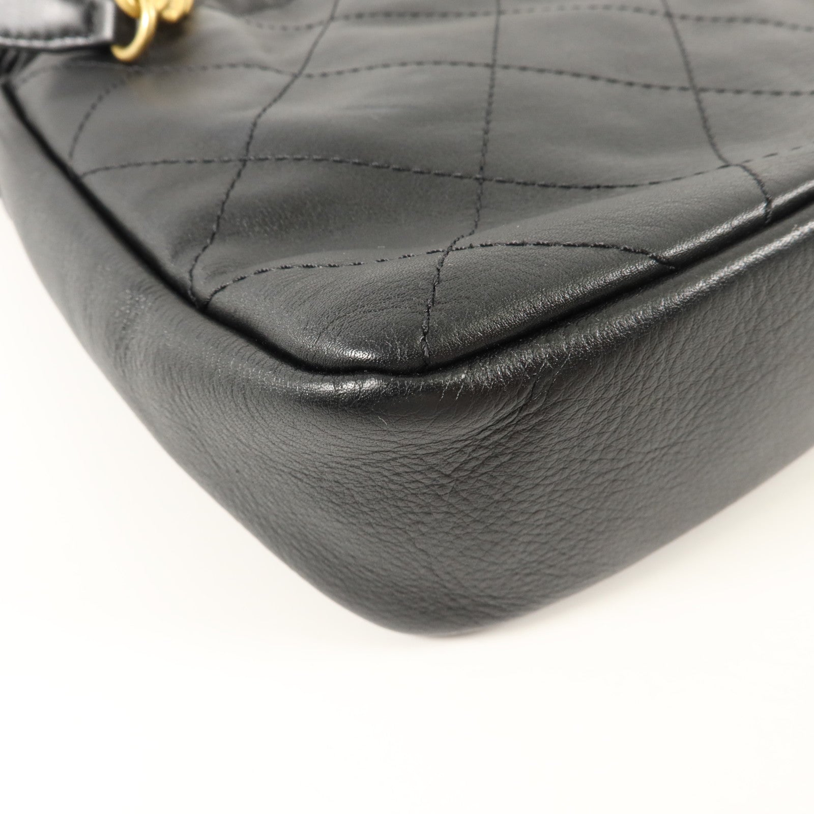CHANEL 牛皮皮革Drawstring Bag鏈帶肩背袋