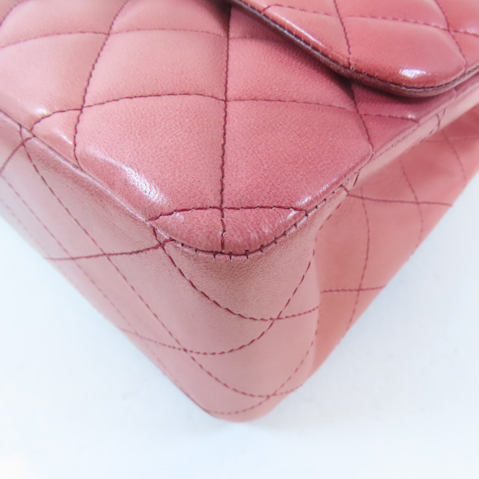 CHANEL 【激減優惠】菱格羊皮皮革Chain Shoulder Bag金扣鏈帶肩背袋紅色/粉紅色/黑色
