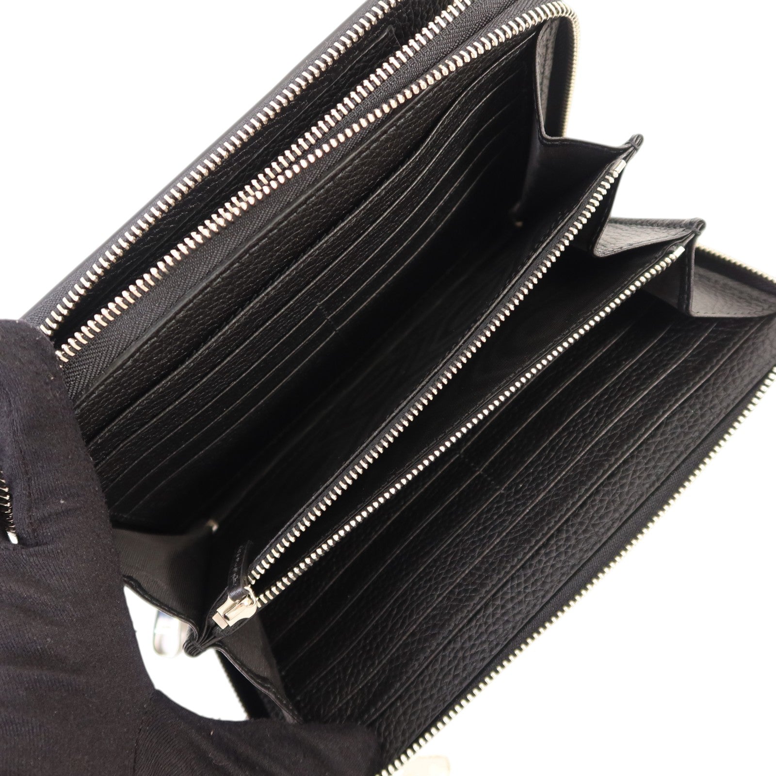 GUCCI 【激減優惠】牛皮皮革GG Travel Document Case銀扣手挽袋