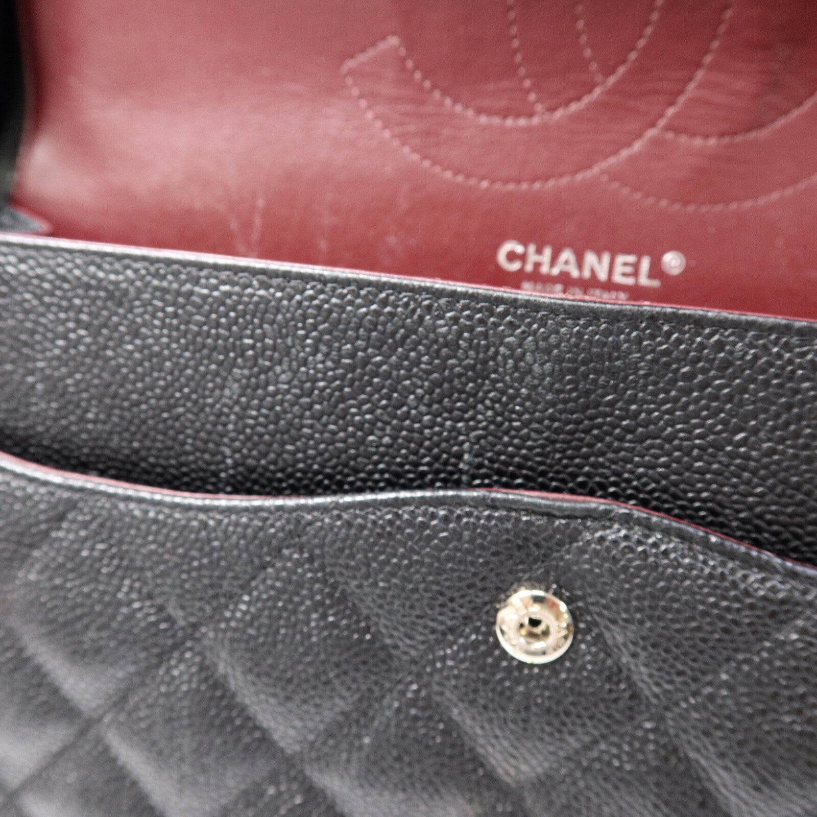 CHANEL 牛皮皮革Large Classic鏈帶肩背袋