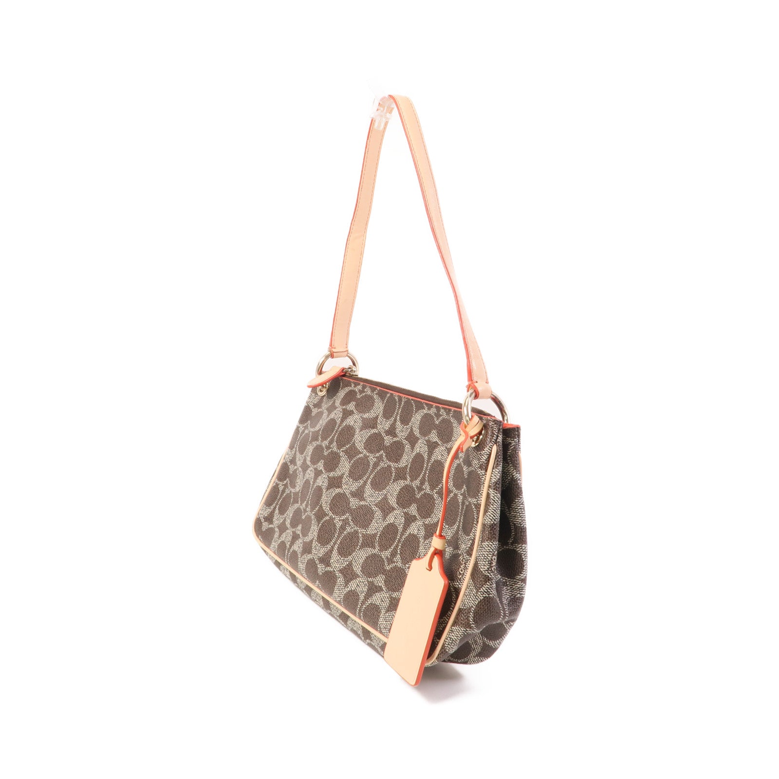 COACH 塗層帆布Shoulder Bag金扣手挽肩背兩用袋