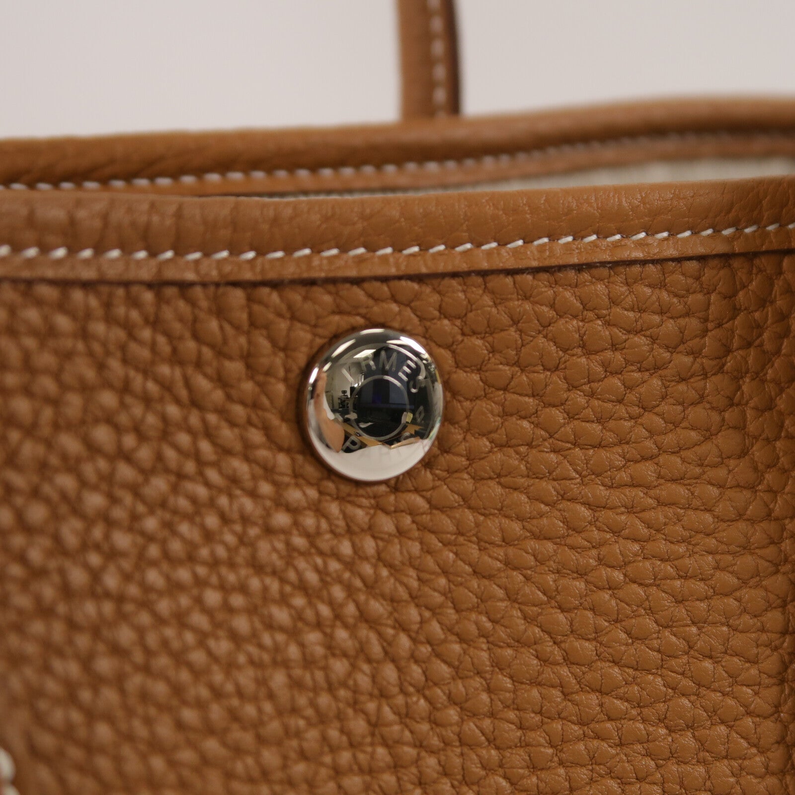 HERMES Negonda皮革Garden Party TPM手挽袋Gold