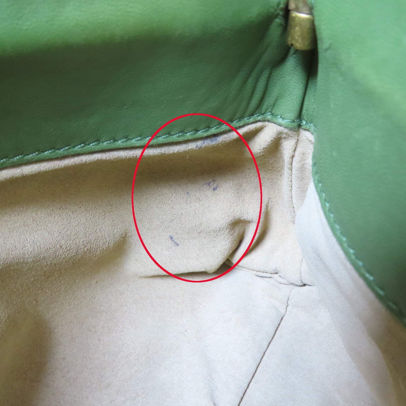 BOTTEGA VENETA 織紋皮革Shoulder Bag金扣手挽袋綠色