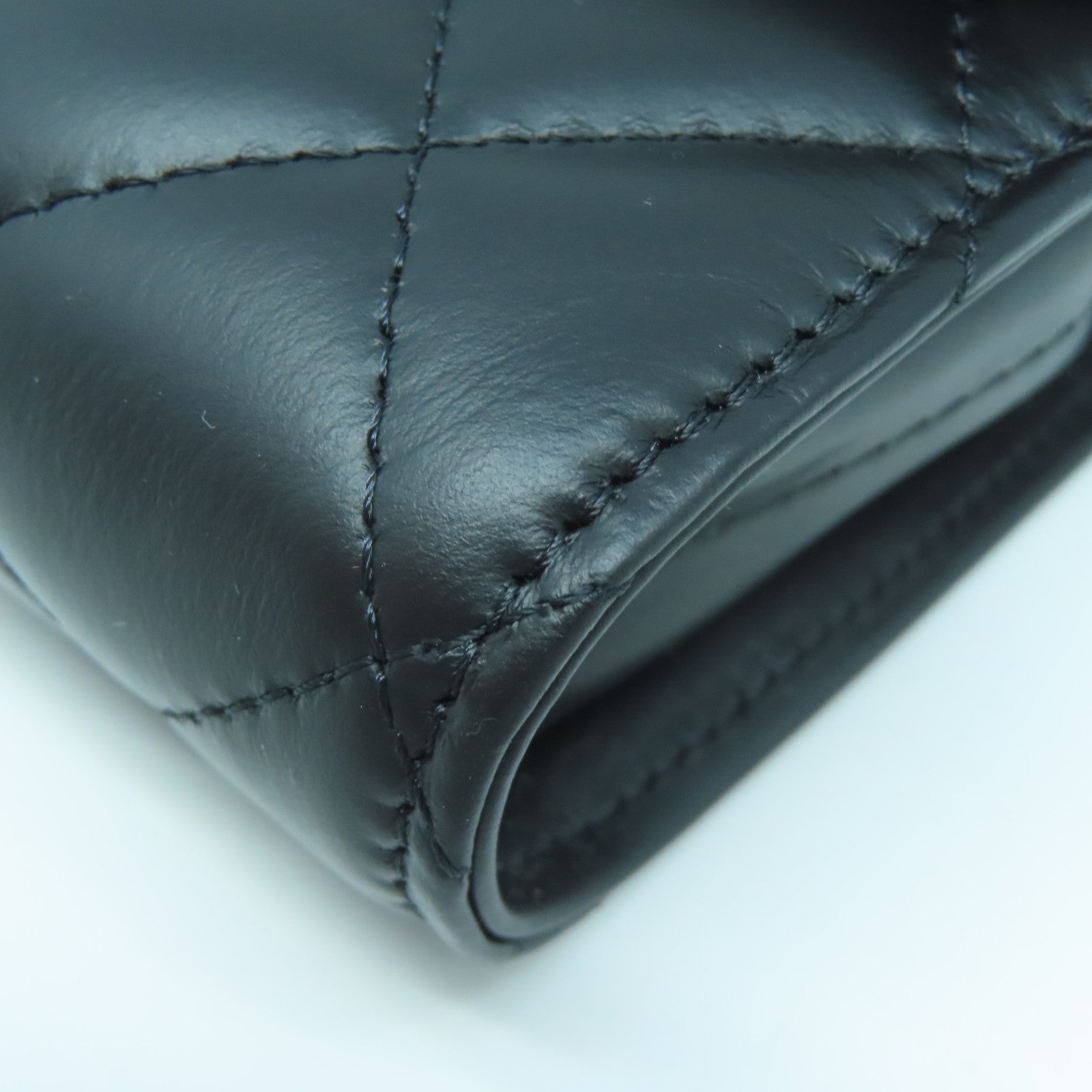 CHANEL 【激減優惠】菱格羊皮皮革Chain Shoulder金扣鏈帶手挽肩背兩用袋黑色