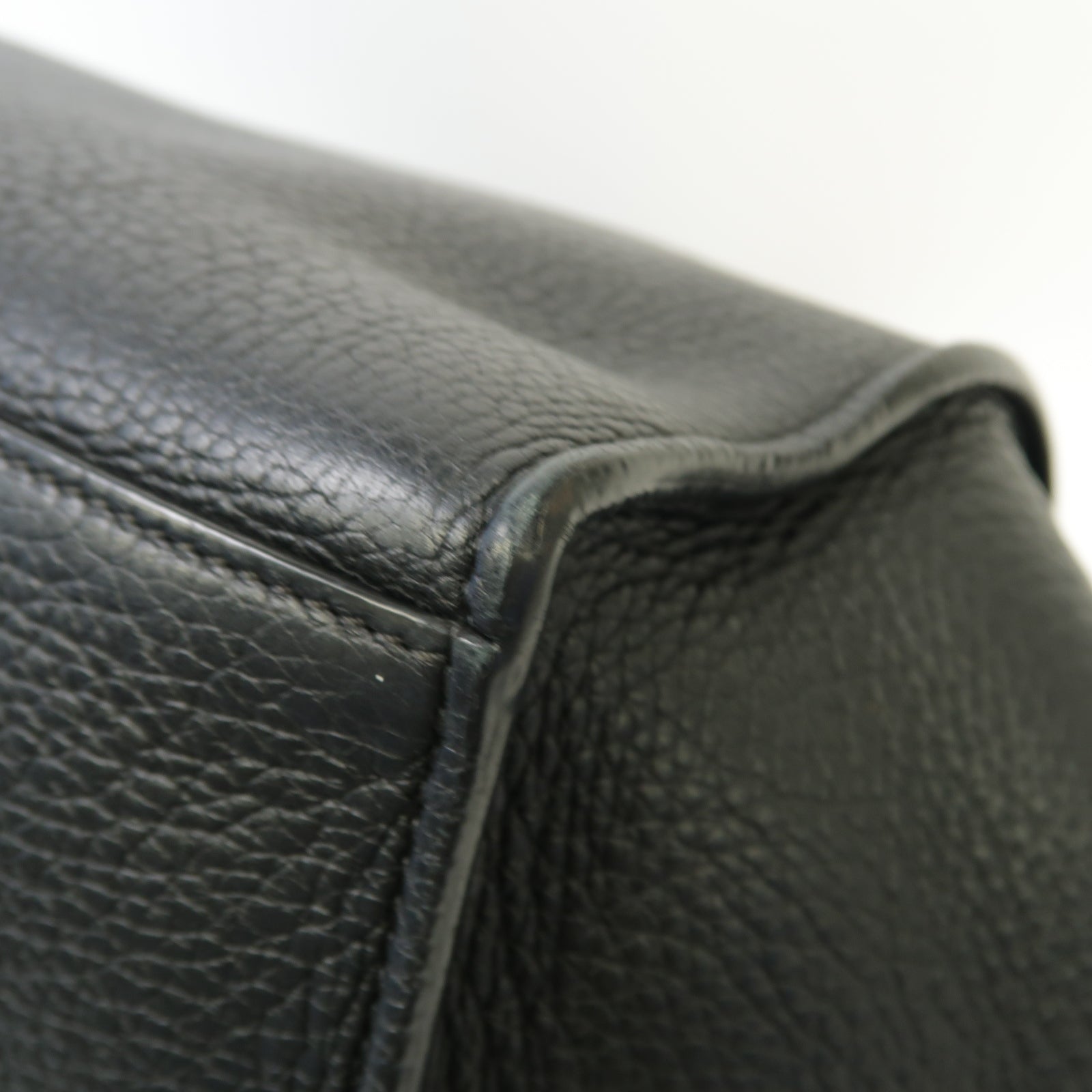 CELINE 牛皮皮革Big Bag銀扣手挽肩背兩用袋黑色