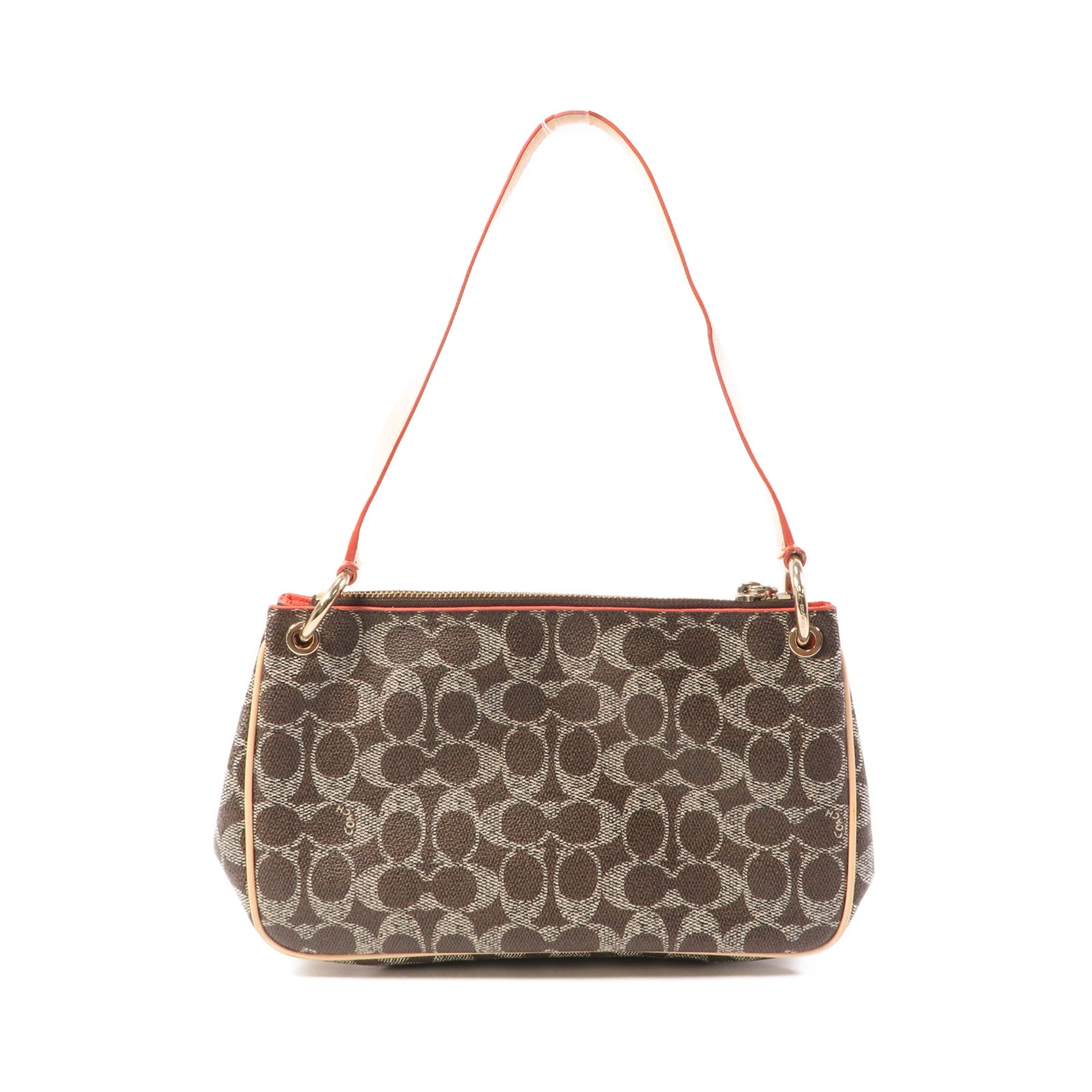 COACH 塗層帆布Shoulder Bag金扣手挽肩背兩用袋