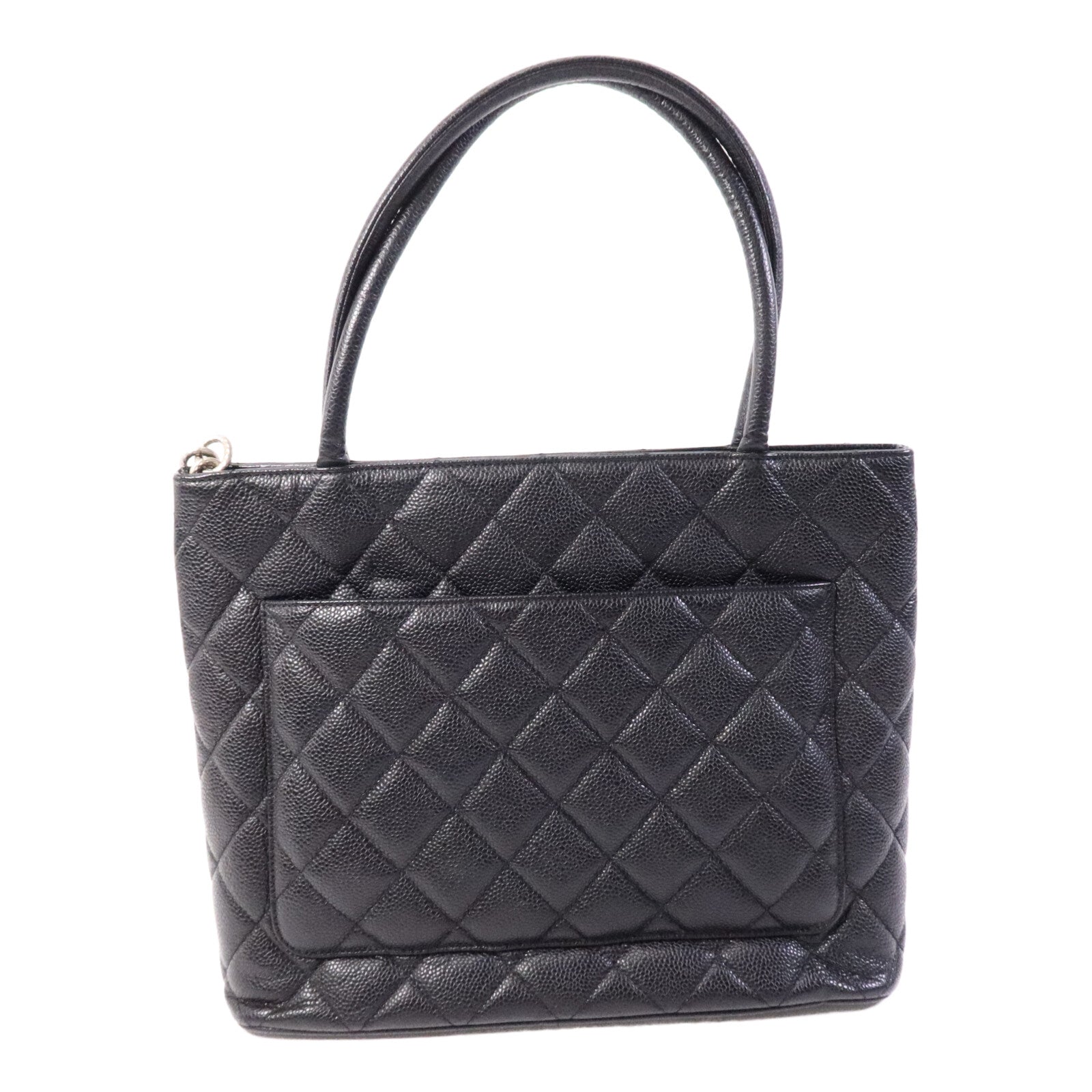 CHANEL 牛皮皮革Shoulder Bag銀扣肩背袋