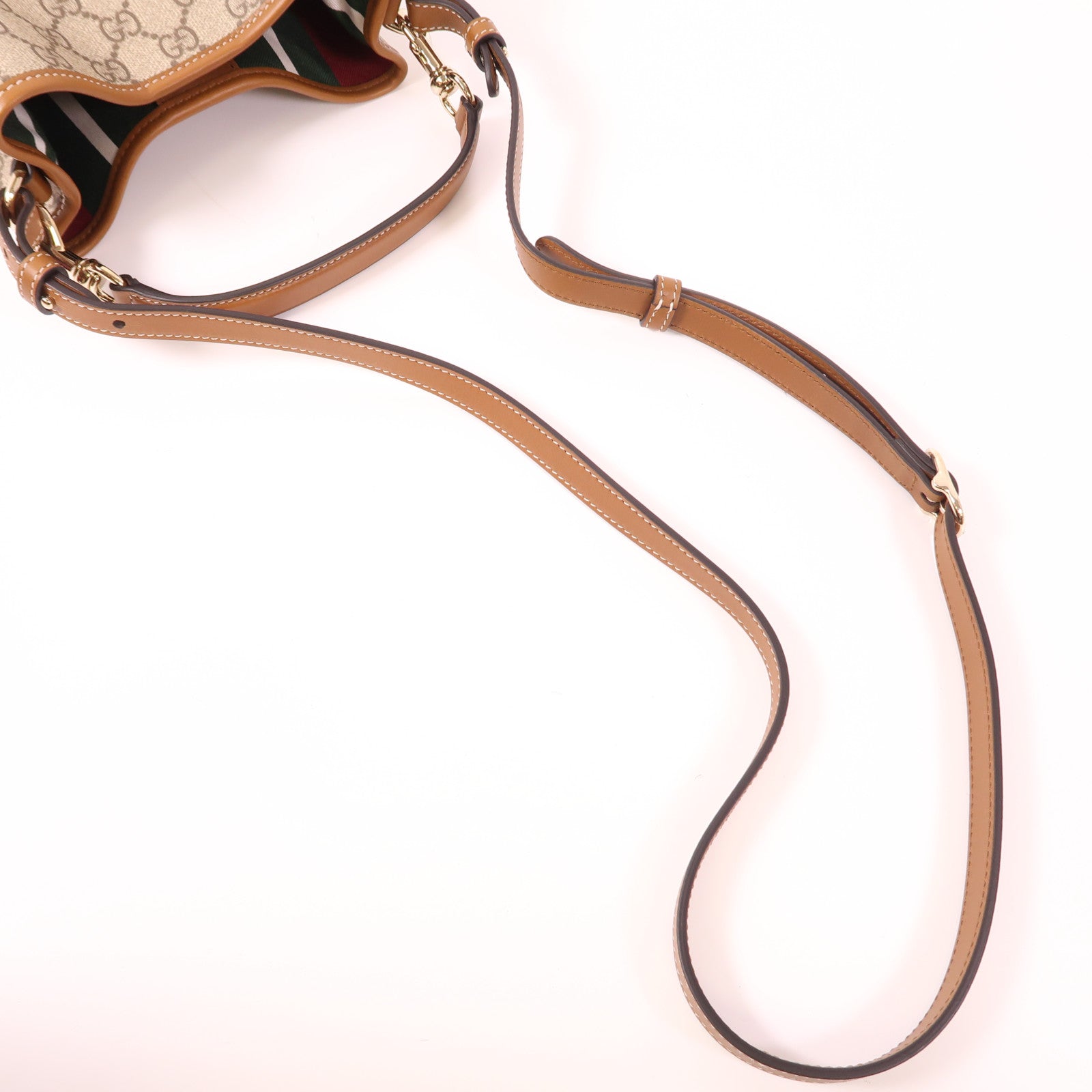 GUCCI 塗層帆布GG Emblem Small Bucket金扣手挽肩背兩用袋
