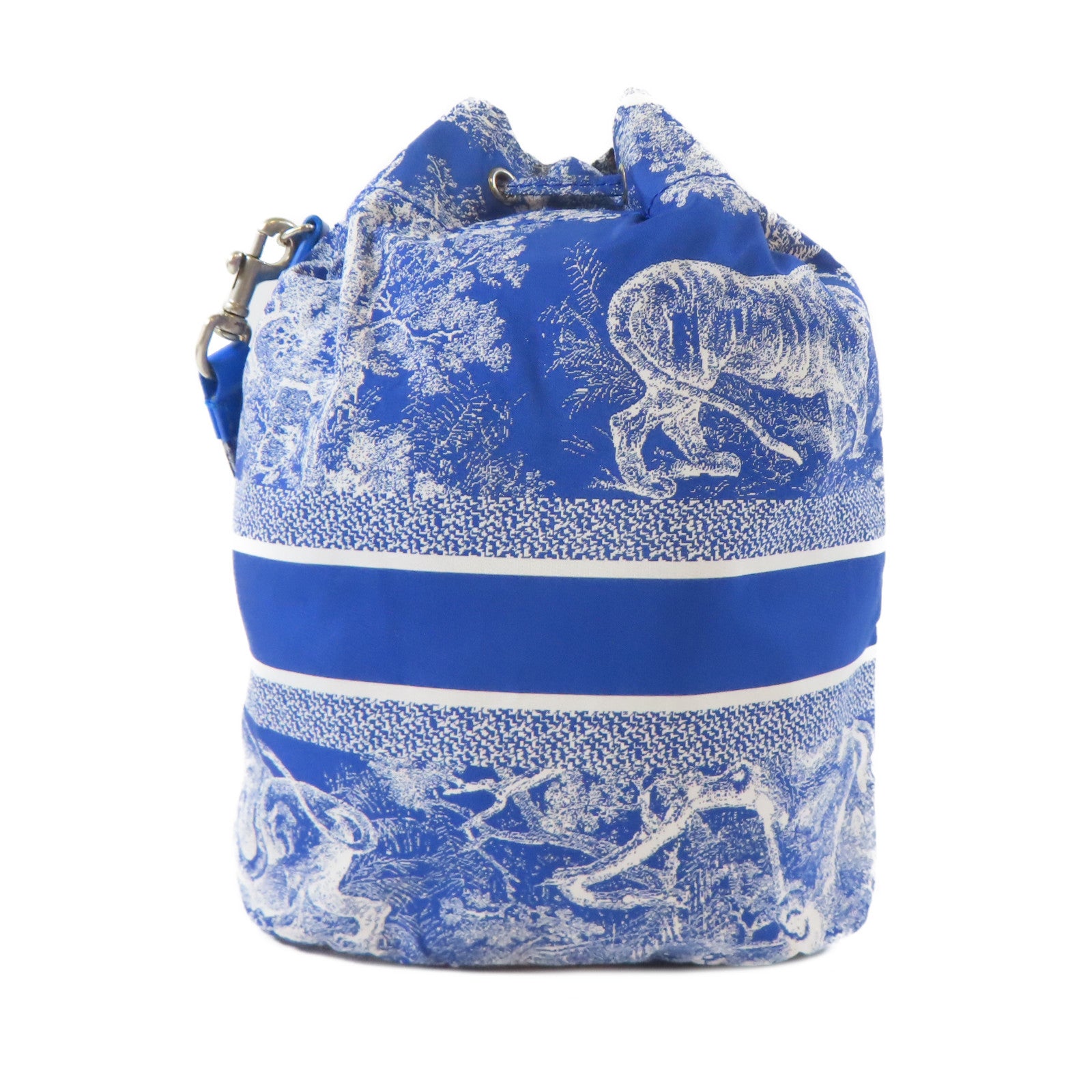 Dior 【激減優惠】帆布Travel Pouch銀扣手挽袋藍色