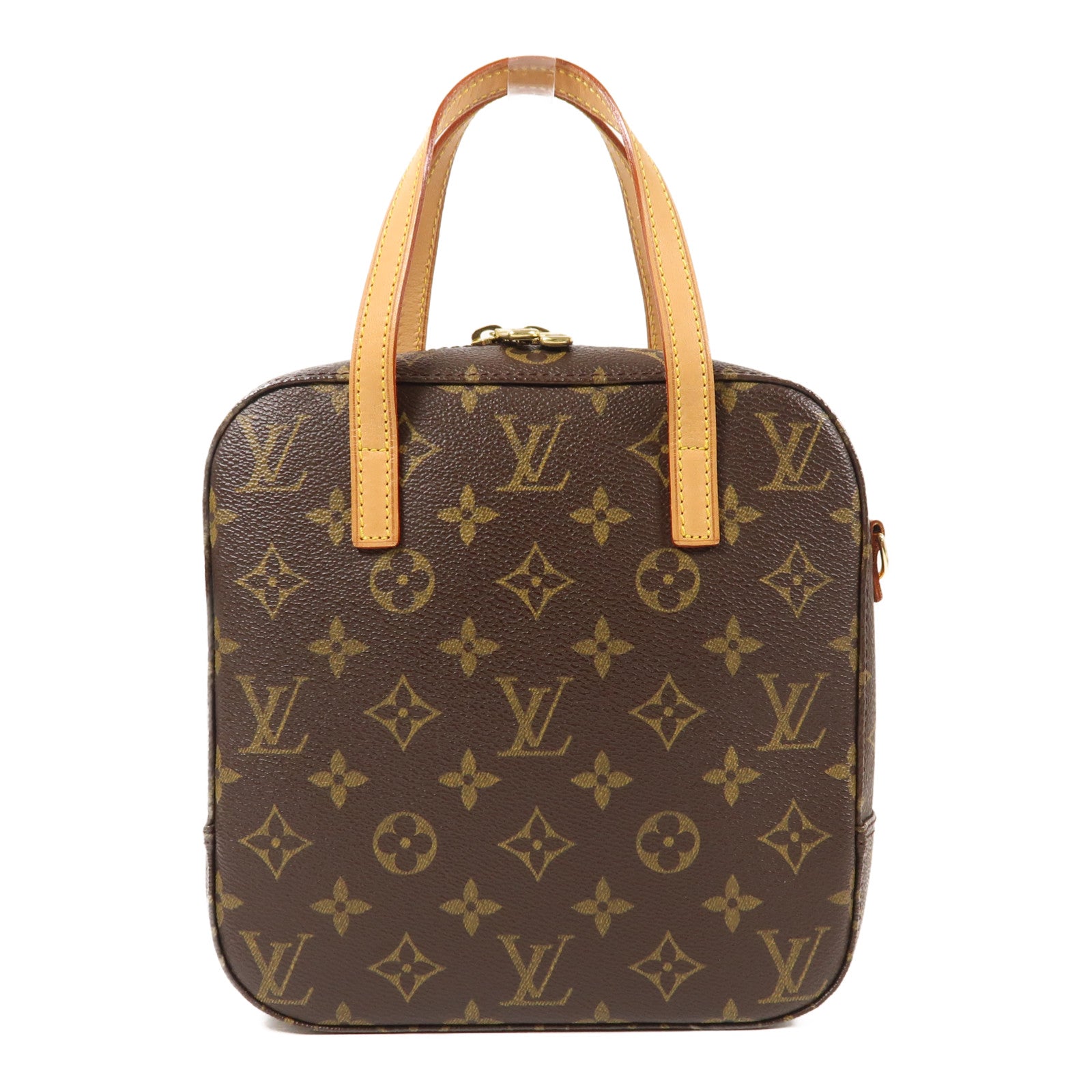 LOUIS VUITTON Monogram Spontini金扣手挽肩背兩用袋棕色
