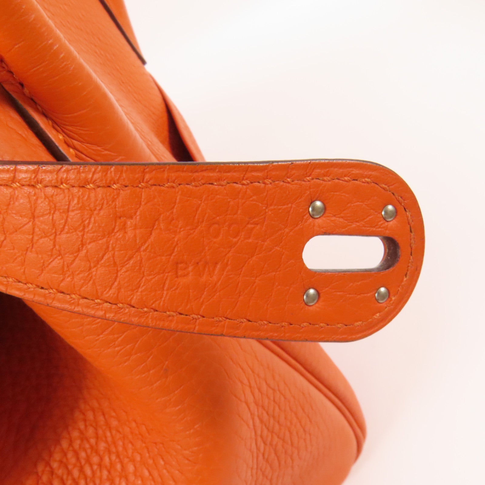 HERMES Clemence皮革Lindy 30銀扣手挽肩背兩用袋Orange